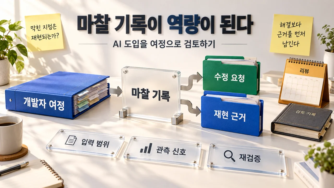 개발자 여정의 마찰 기록 설계