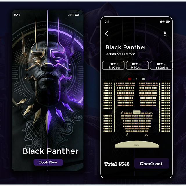 BlackPanther Ticket Booking Design App