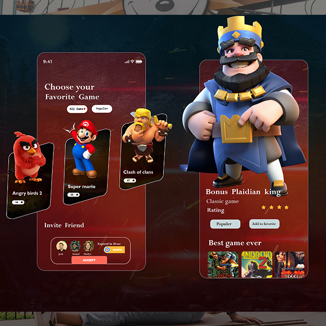 Cartoon Games Lover App UI