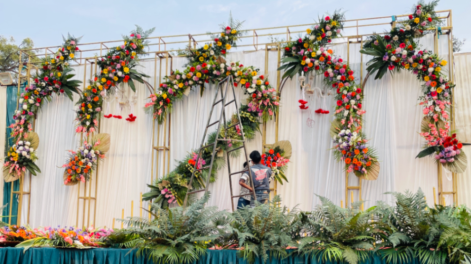 Vrandavan flower decoration  wedding portfolio