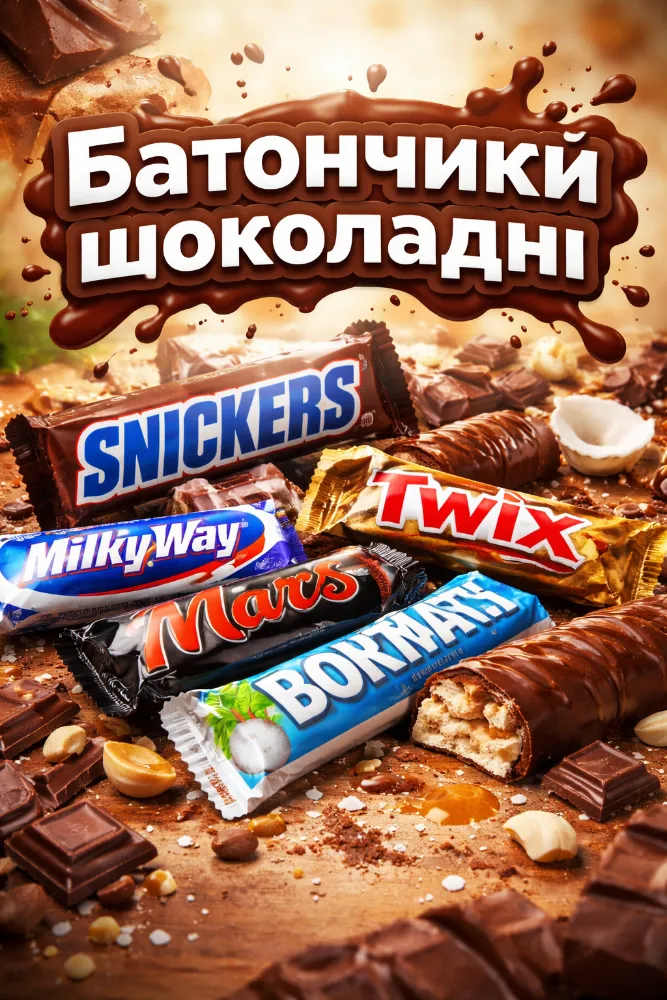 Батончики шоколадні
