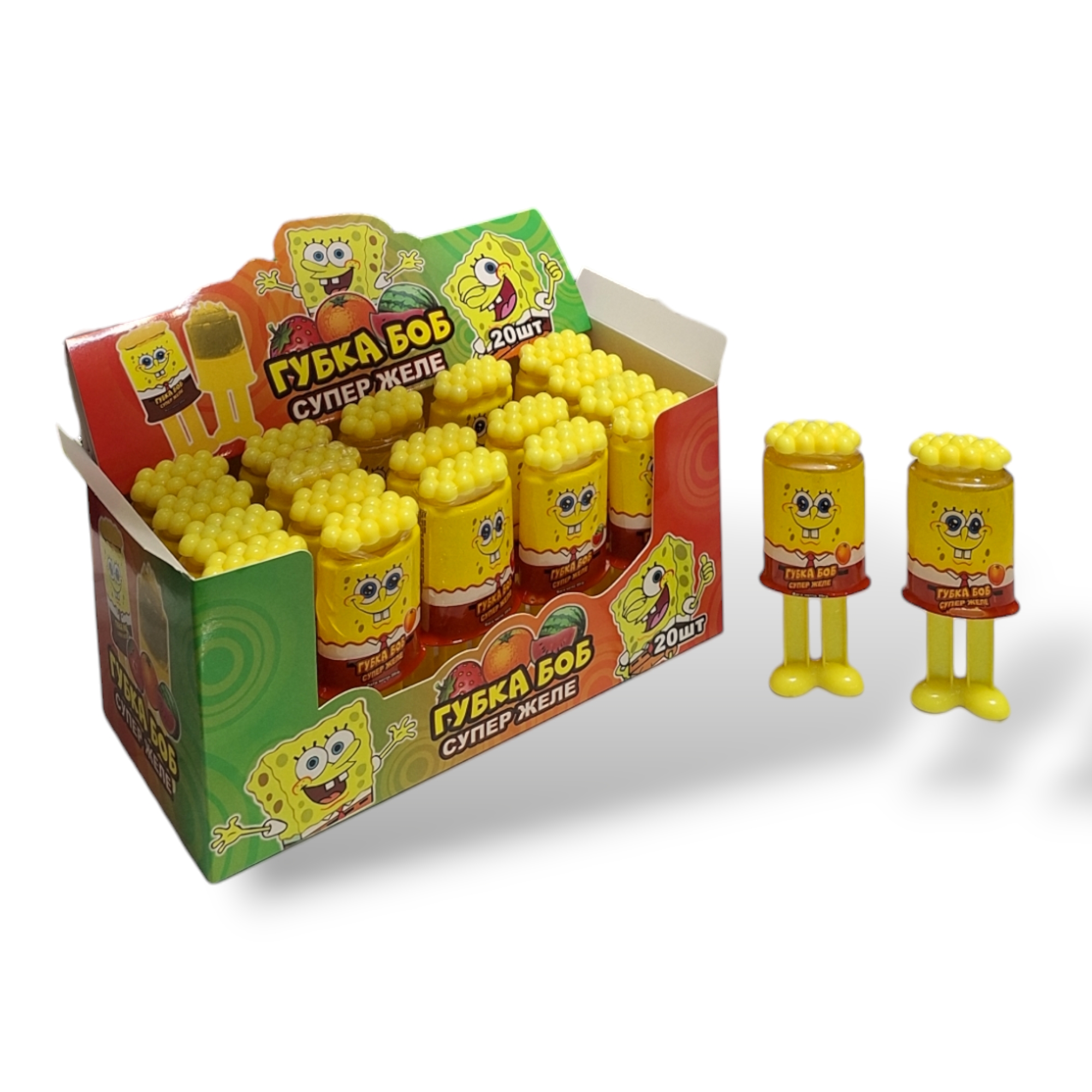 Желе ГубкаБоб волосатік 20шт\уп