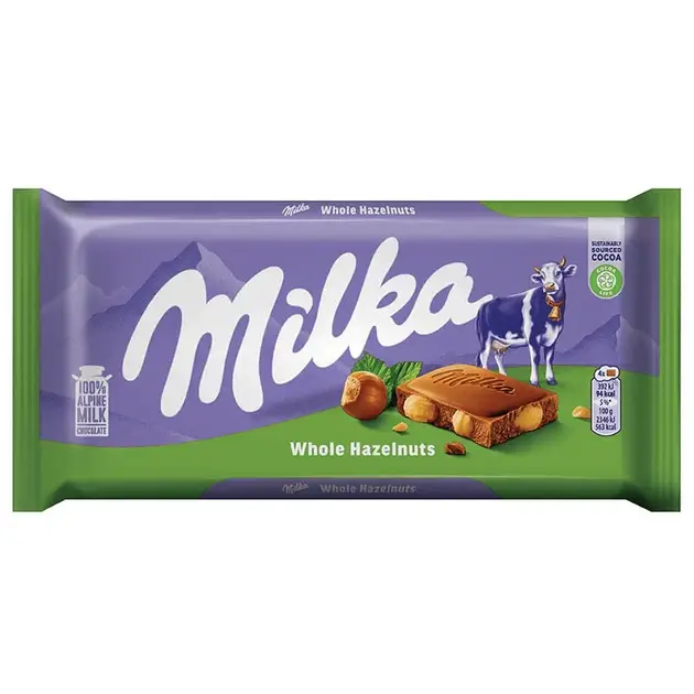 Шоколад Мілка (цільний горіх) 95гр