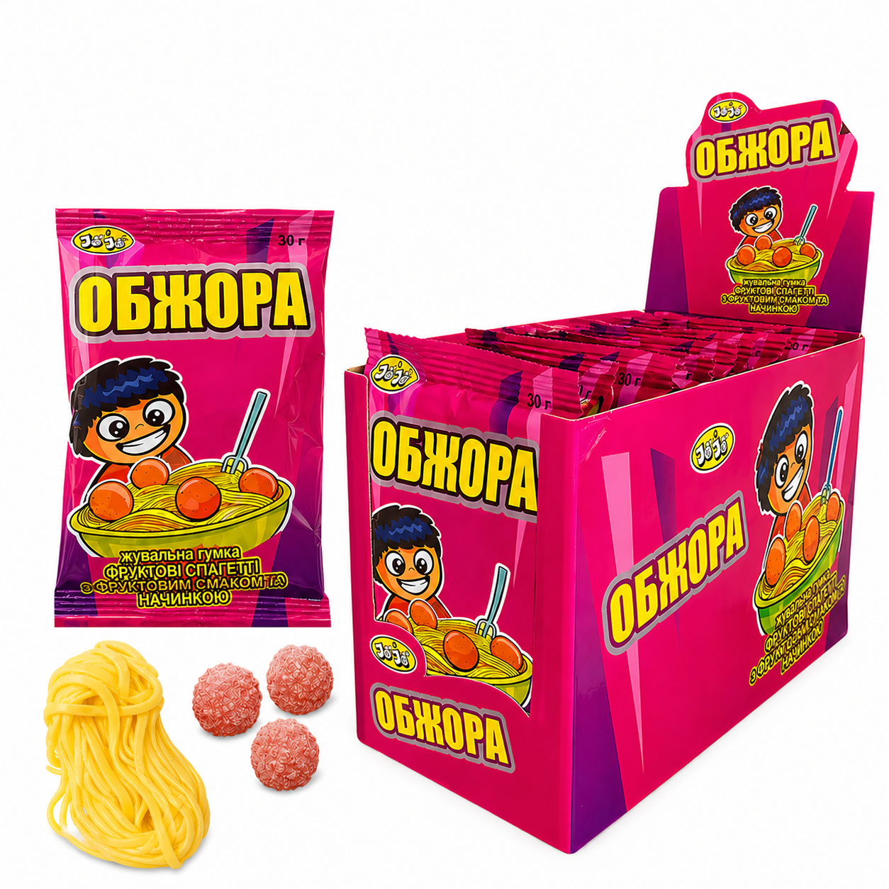 Жуйка Обжора(спагетті+фрикадельки)/уп