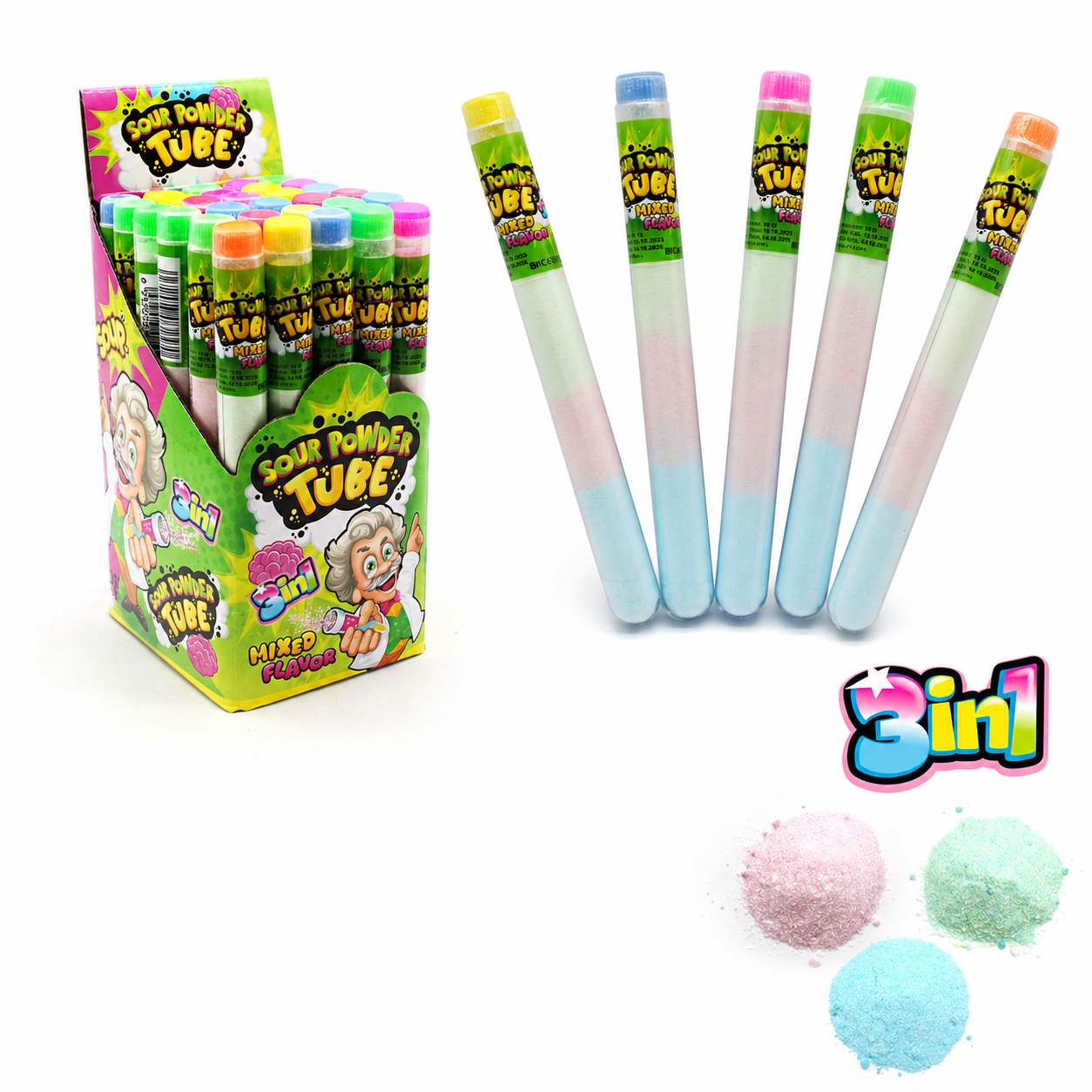 Трубочка з пудрою Sour Powber Tube/уп