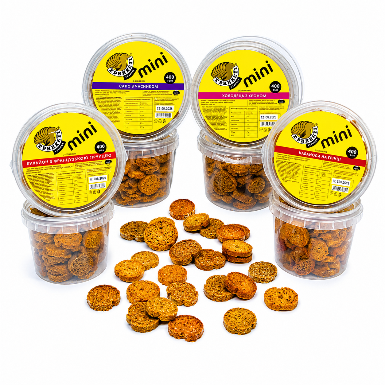 Грінки Bread Chips відро 400г ТМ Хвилясті