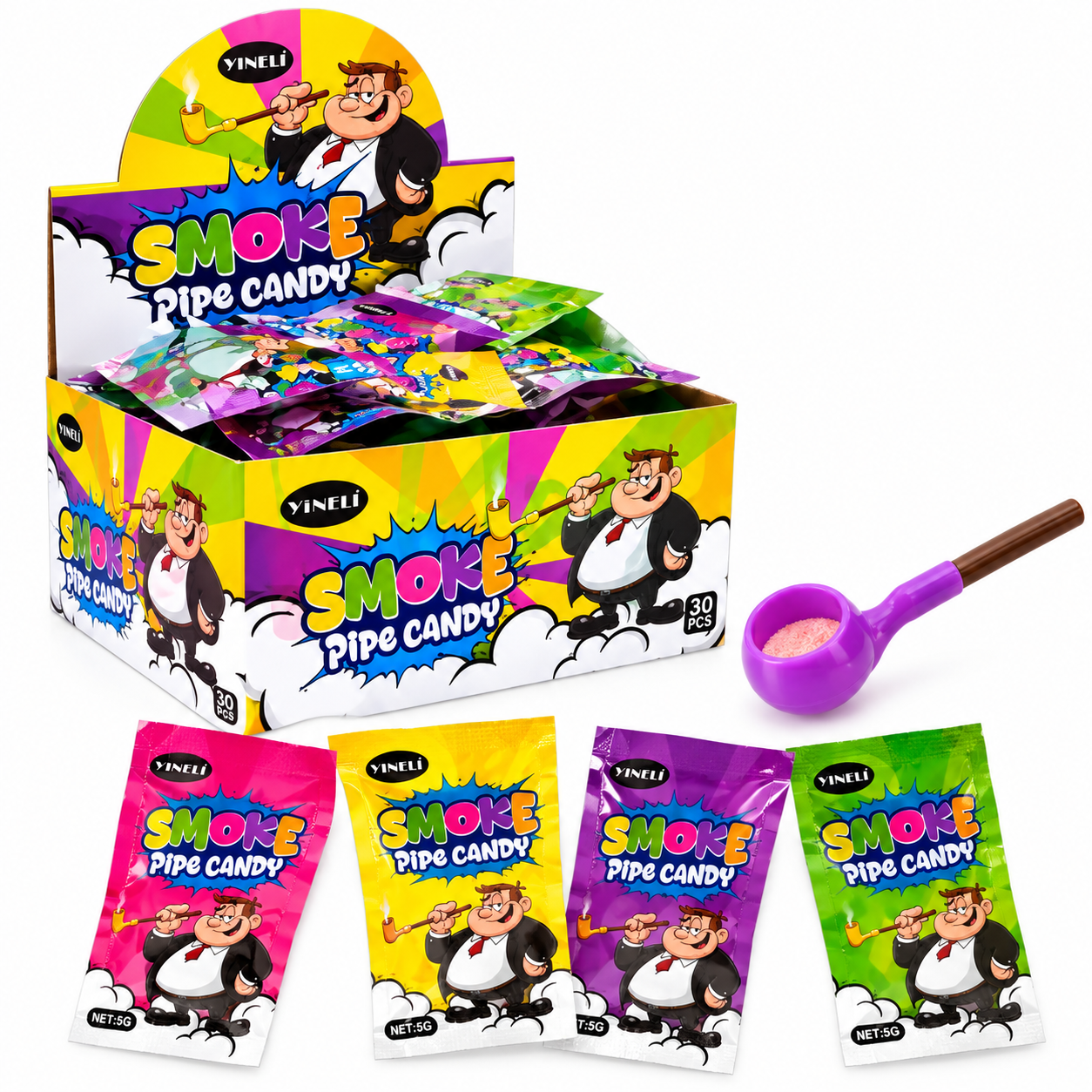 Трубка з пудрою Smoke pipe candy/уп
