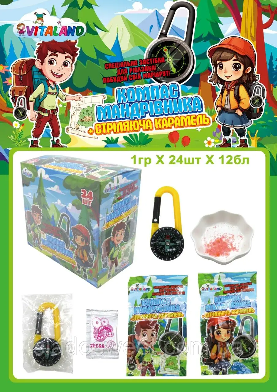 Компас мандрівника+карамель 24шт