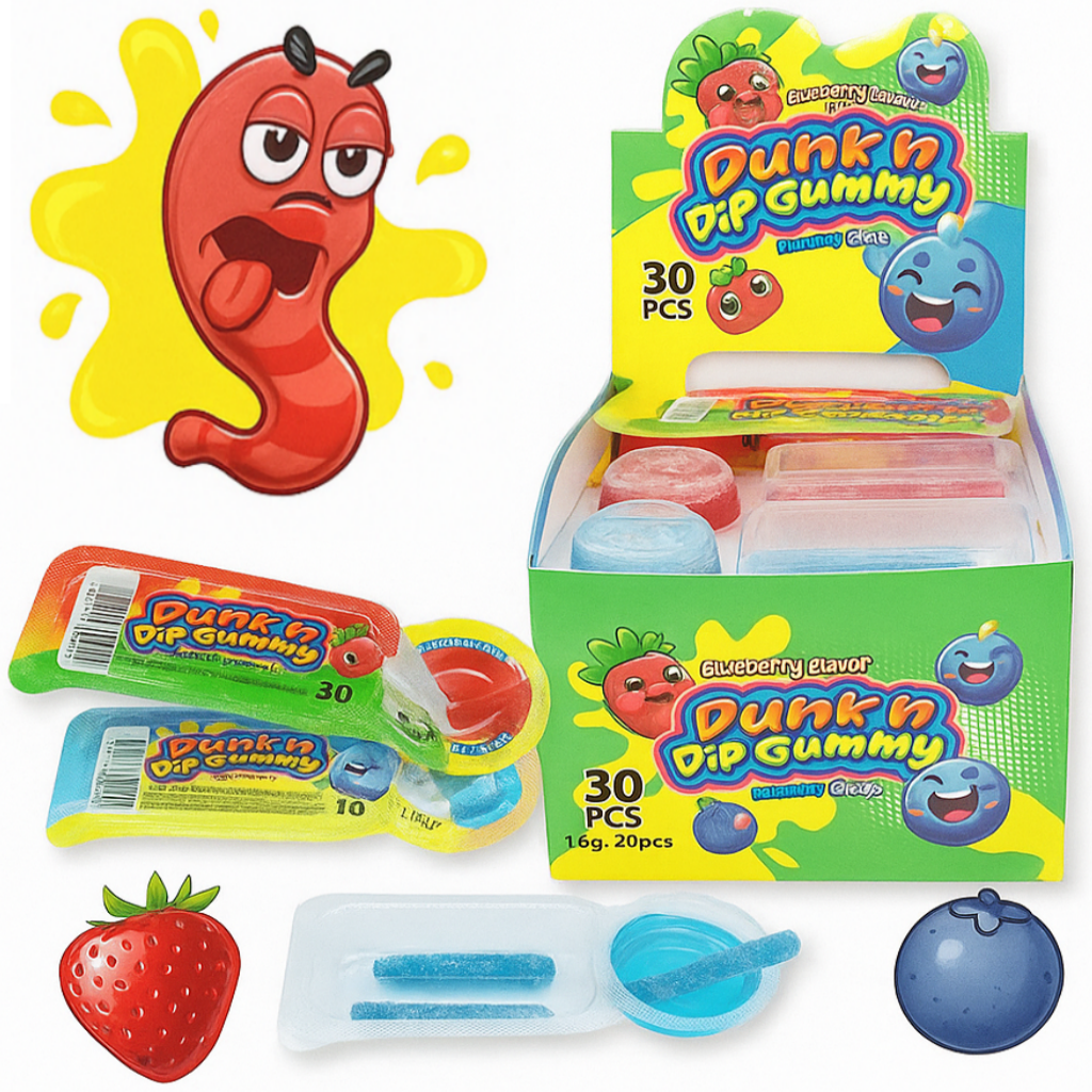 Желейна цук.Червяк+соус Dunk*gummy