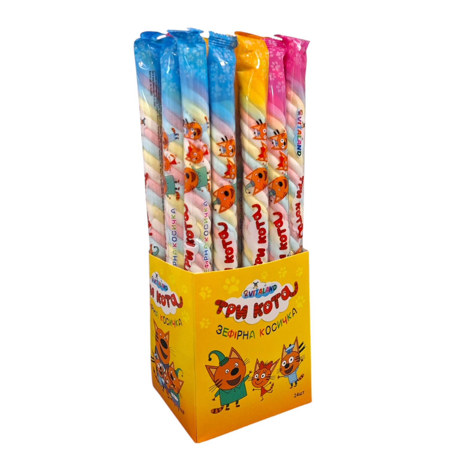 Зеф.косичка маршмелоу Три кота 24шт