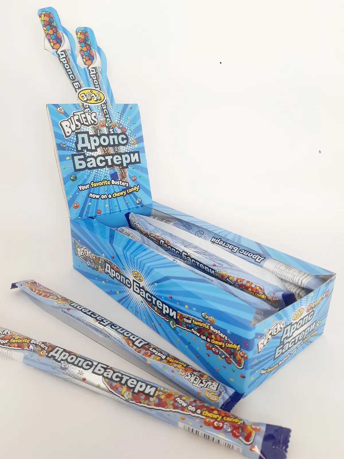 Дропс Бастери жел.стіки+хрустке драже/уп