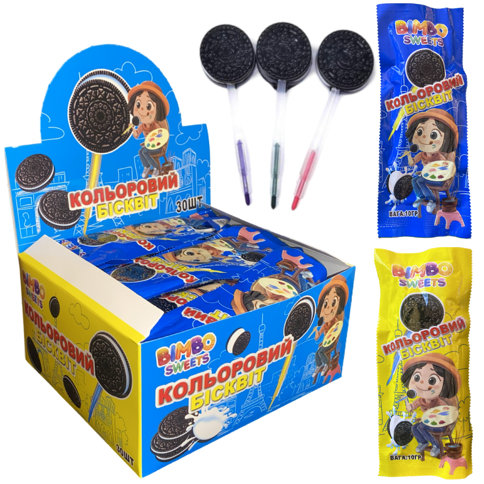 Льодяник Кольоровий Бісквіт/уп