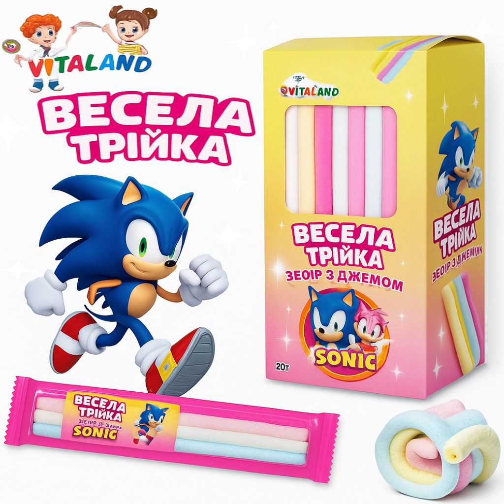 Зефір Весела трійка з джемом 30шт/уп