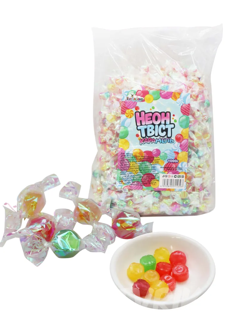 Карамель Неон Твіст мікс 1кг (Віталенд)