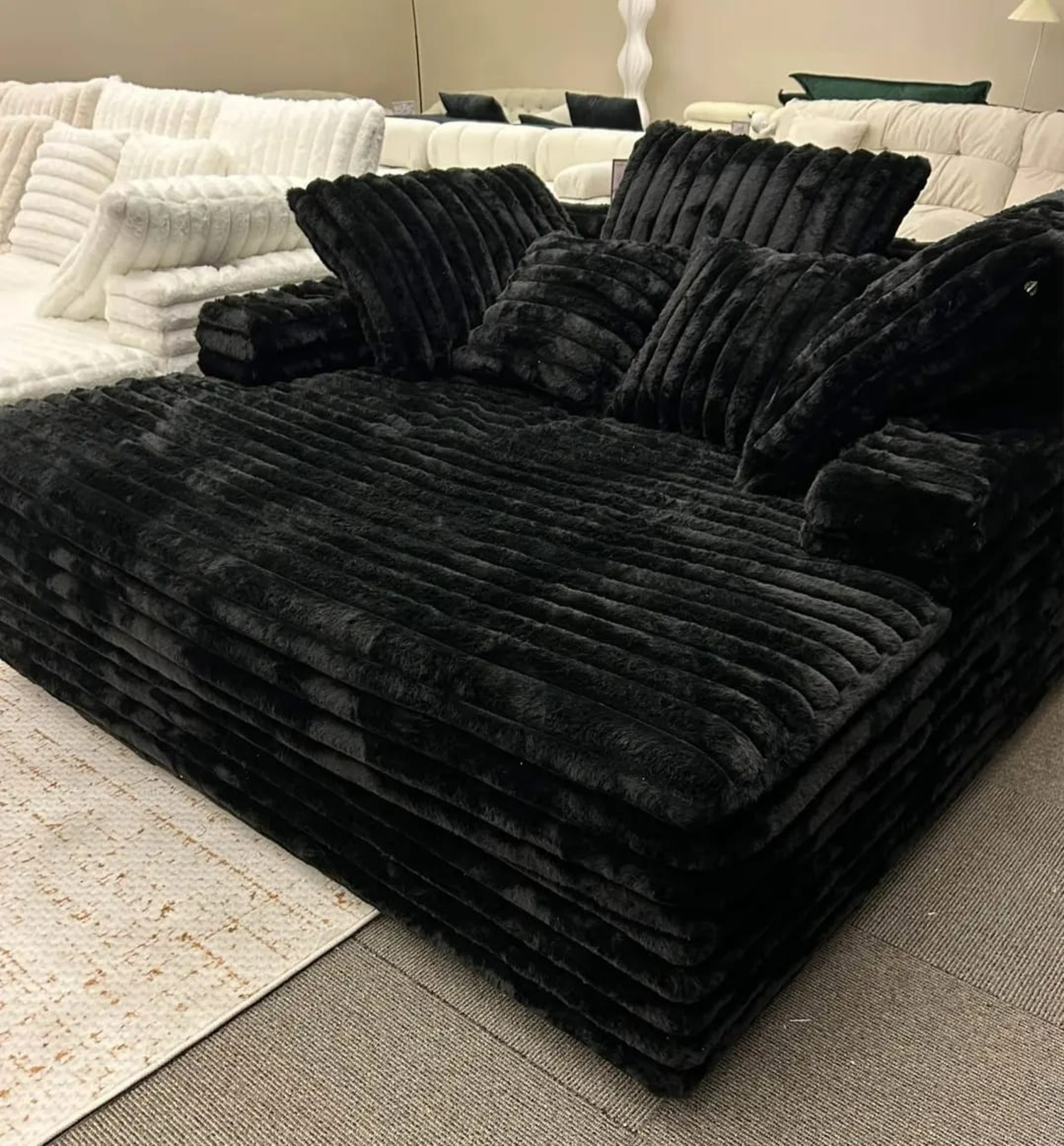 Jumbo corduroy chaise super comfortable USB image | Ivy Store