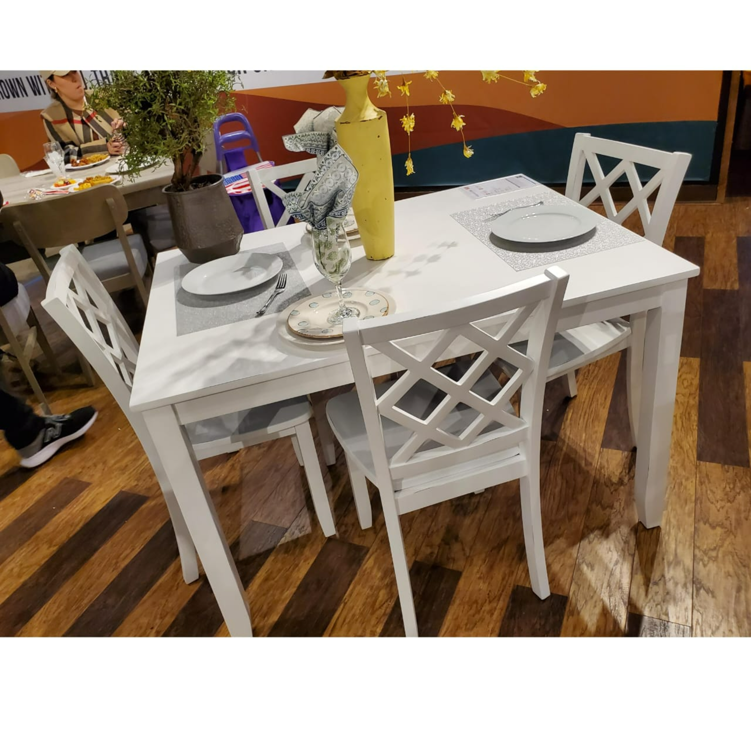 solid wood dining table set with 4 chairs Image #1 | Ivy Store