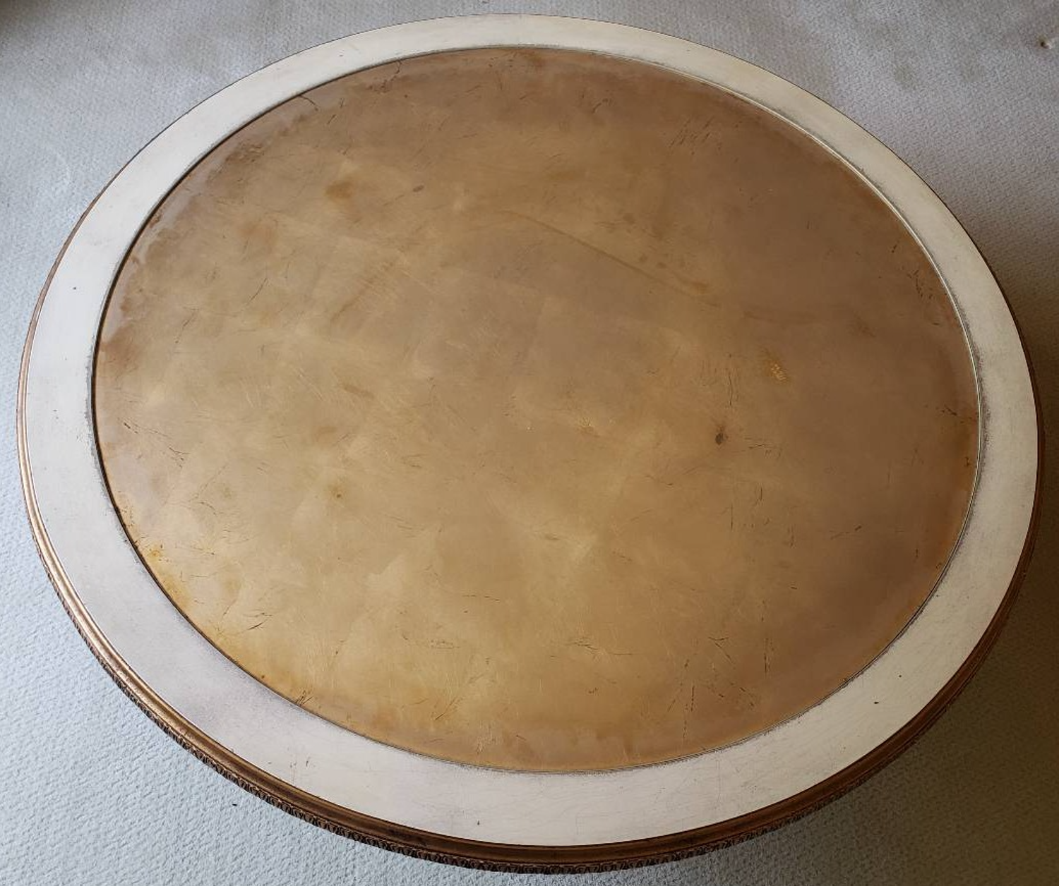 Free Delivery - Vintage Hollywood Regency Gold Gilt Wood & Glass Coffee Table  Image #2 | Ivy Store