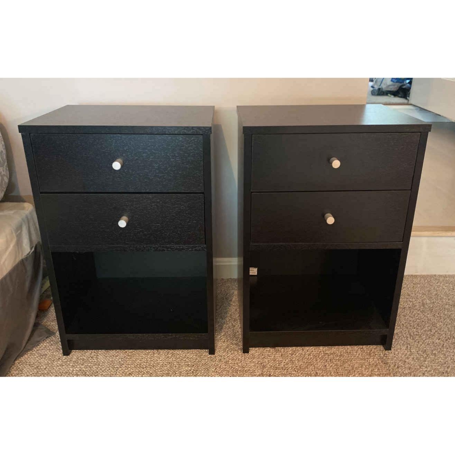 Free Delivery - Pair of Dark Wood Night Stands Image #2 | Ivy Store