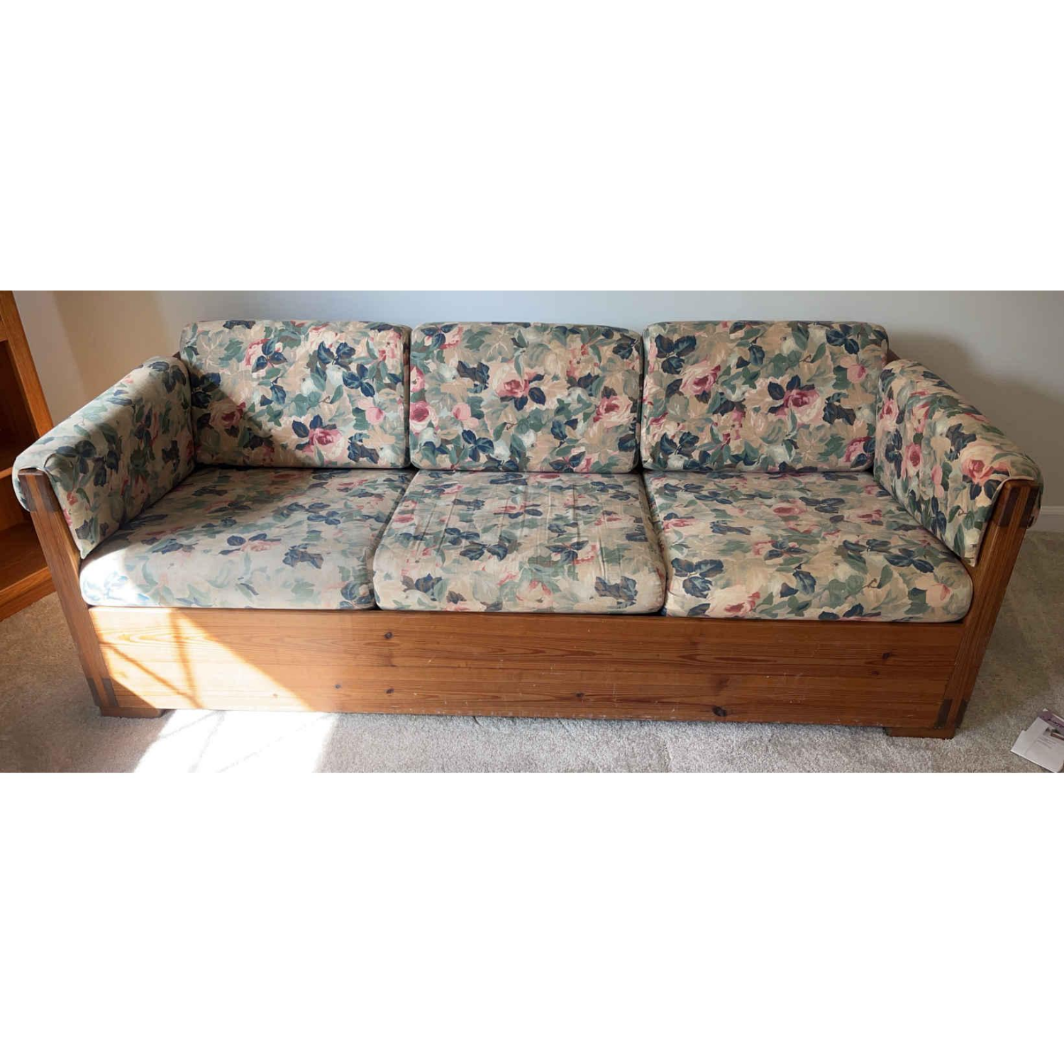Free Delivery - Floral-Upholstered Wooden Sofa Couch 3 Seater image | Ivy Store