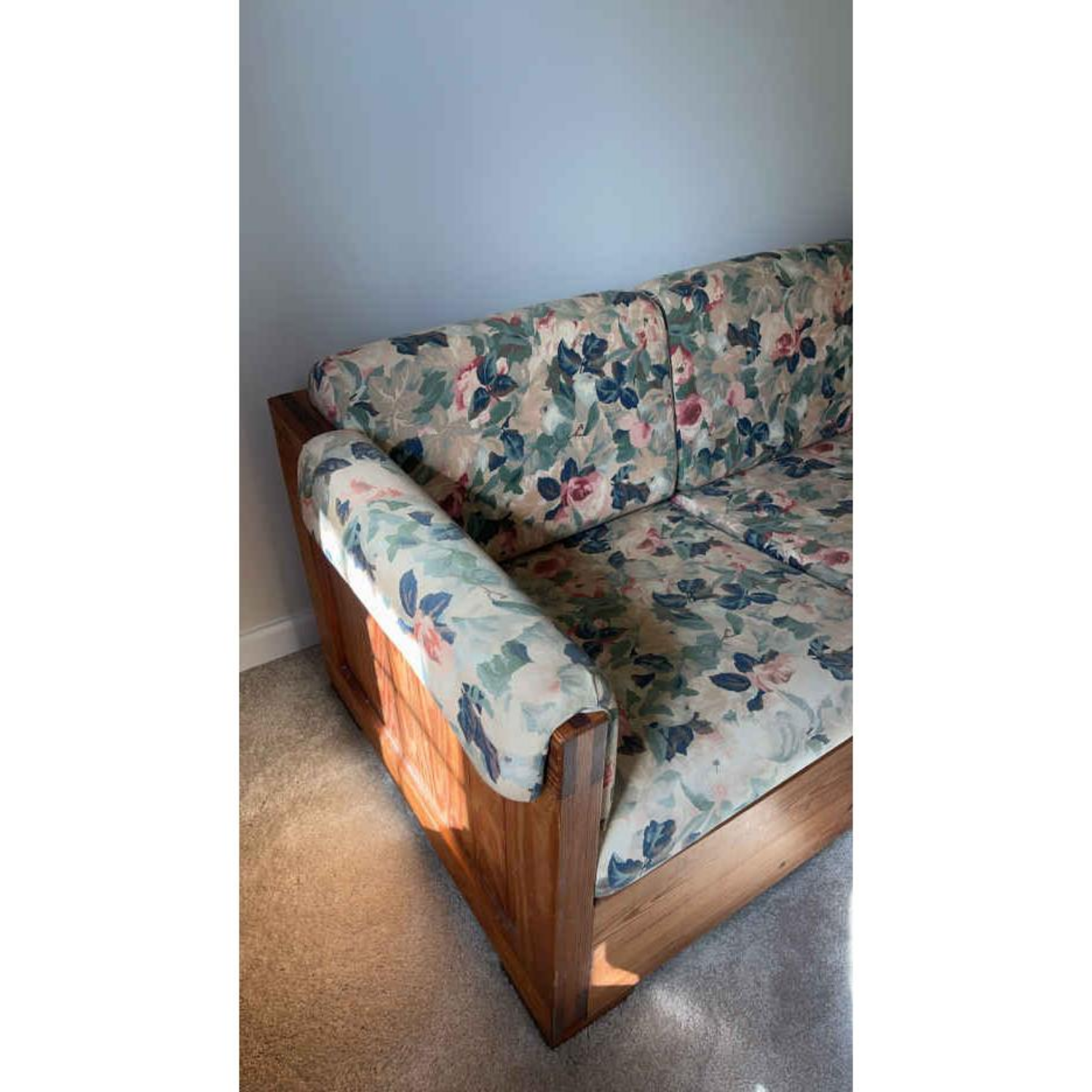 Free Delivery - Floral-Upholstered Wooden Sofa Couch 3 Seater image | Ivy Store