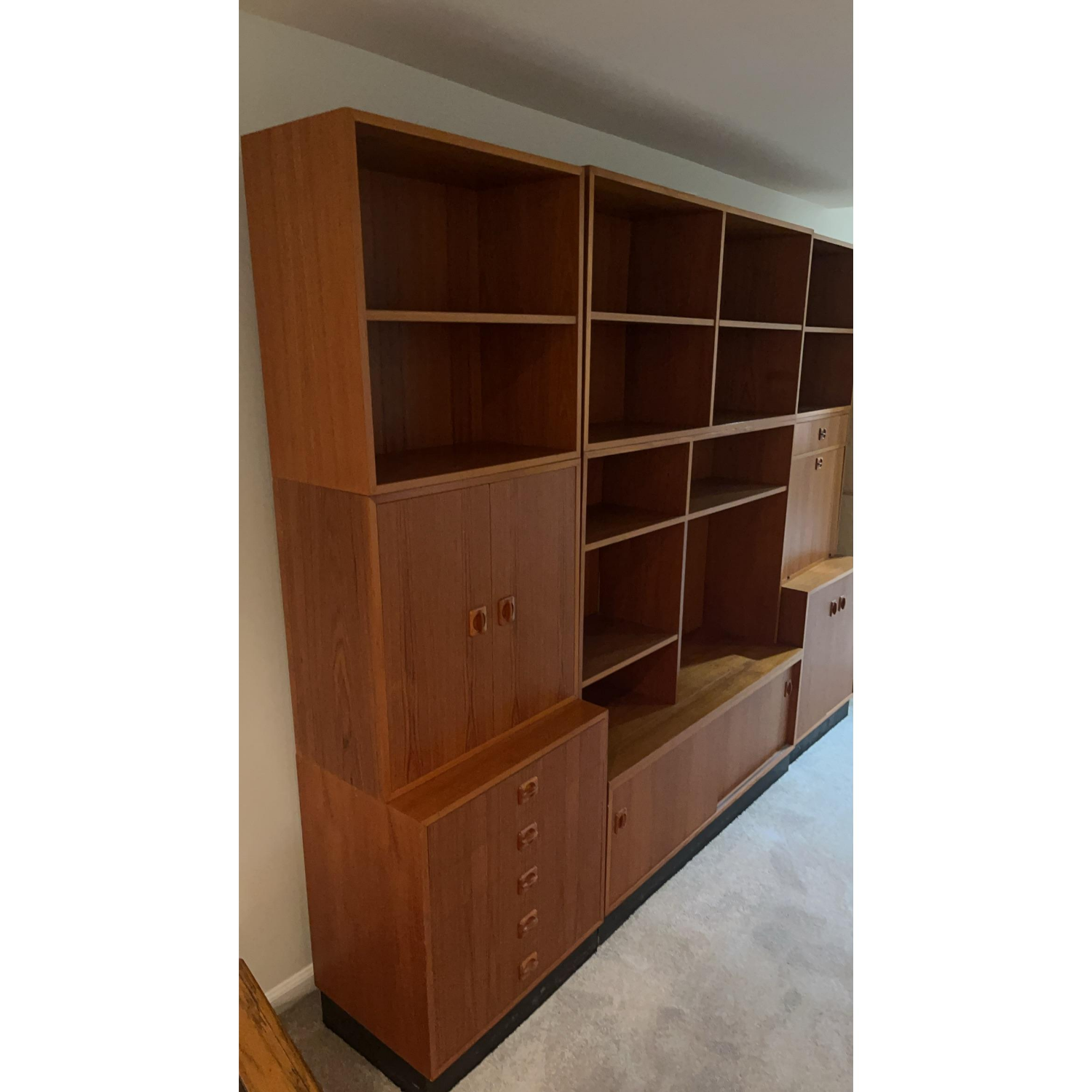 Free Delivery - MCM Mid Century Modern Teak Wall Shelving Unit Image #2 | Ivy Store