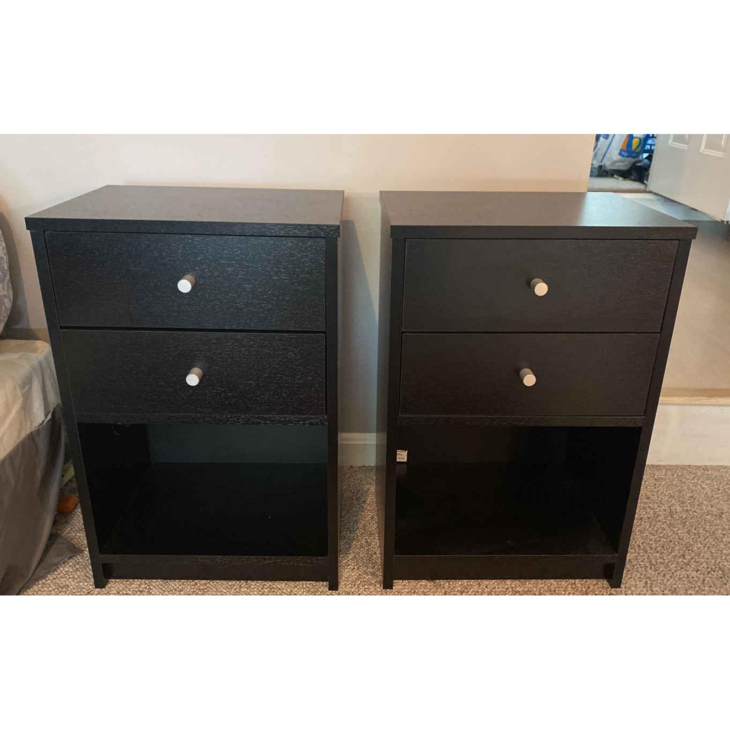 Free Delivery - Pair of Dark Wood Night Stands Image #1 | Ivy Store