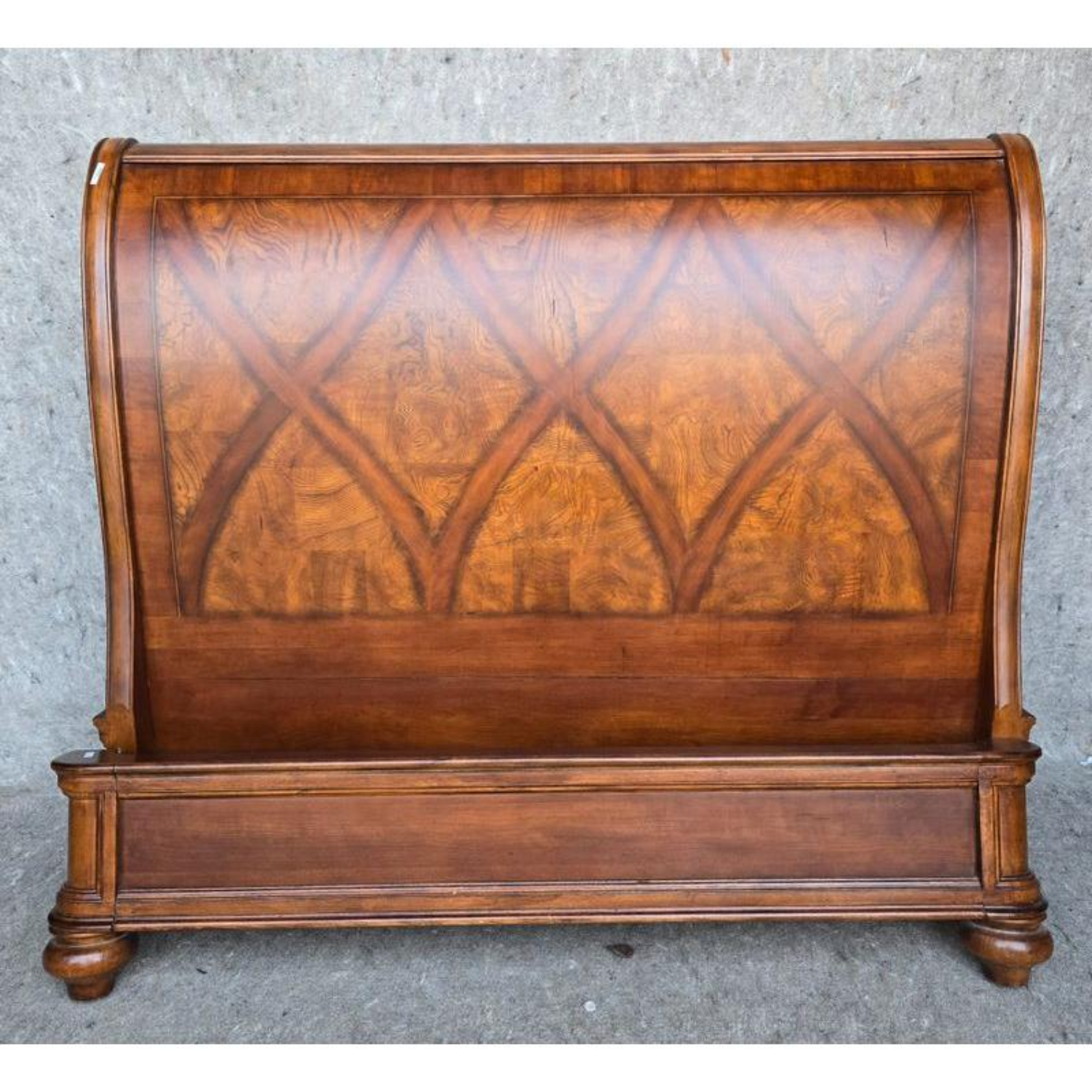 Free Delivery - Wonderful High End Inlaid Wood Sleigh Bed with Rails Image #1 | Ivy Store