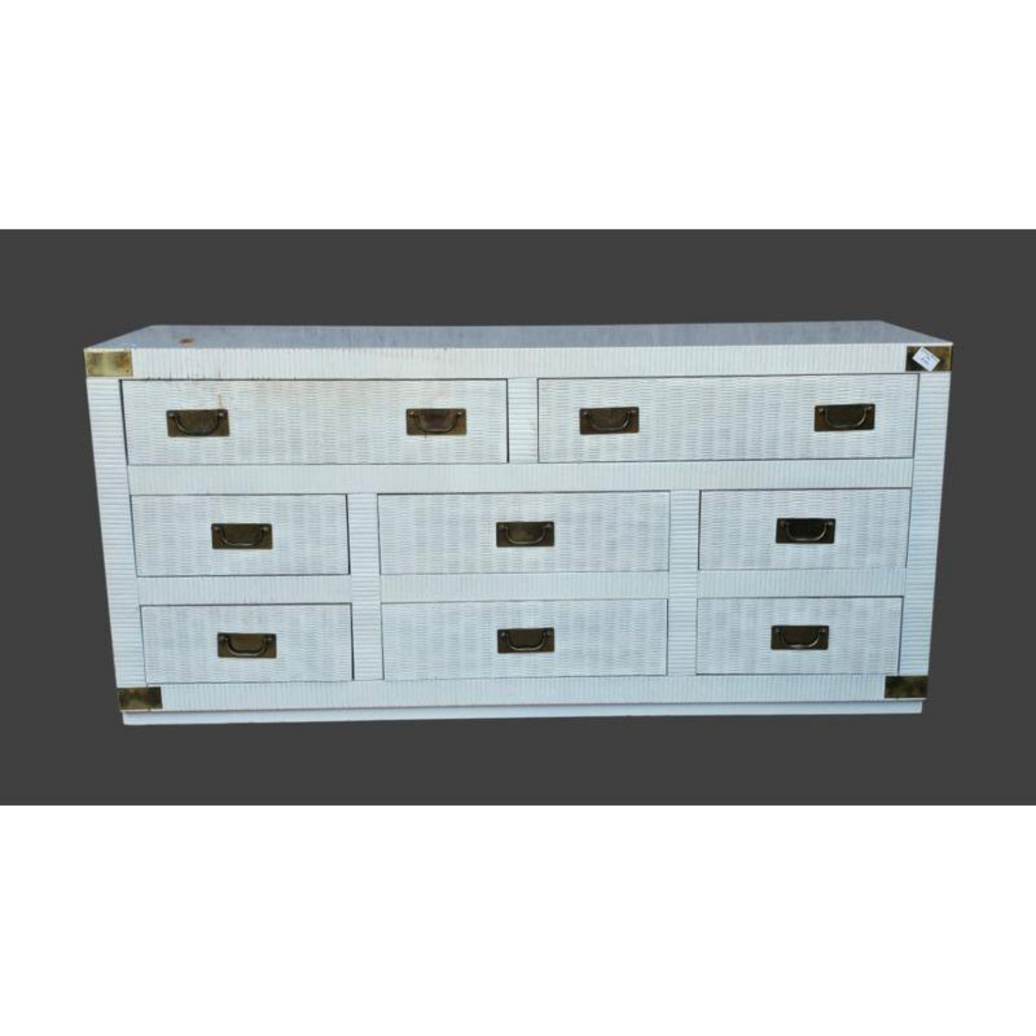 Free Delivery - LEA THE BEDROOM PEOPLE Vintage Campaign Style Long Dresser Wicker Rattan image | Ivy Store