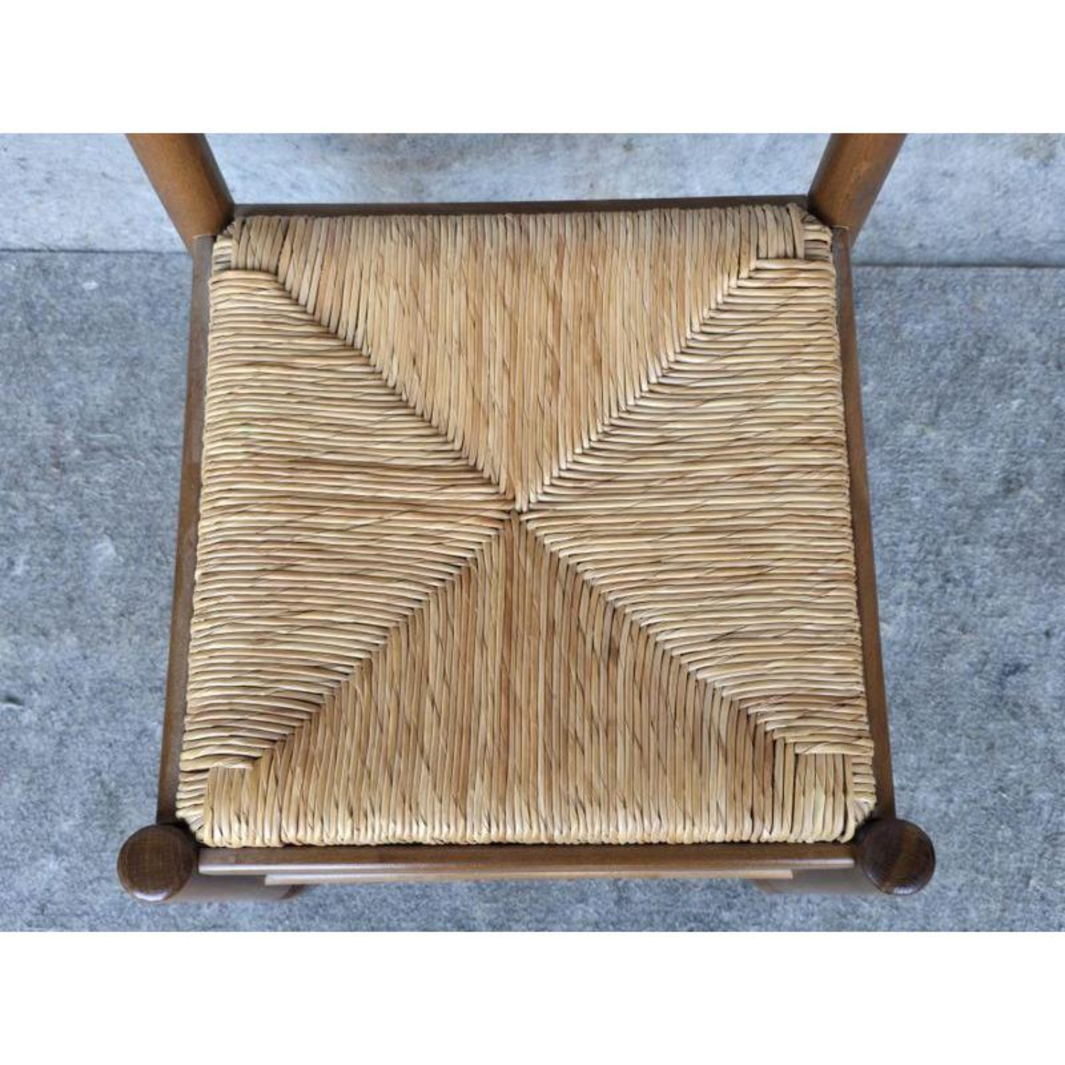 Free Delivery - 5 Vintage Wood & Rush Seat Dining Chairs image | Ivy Store