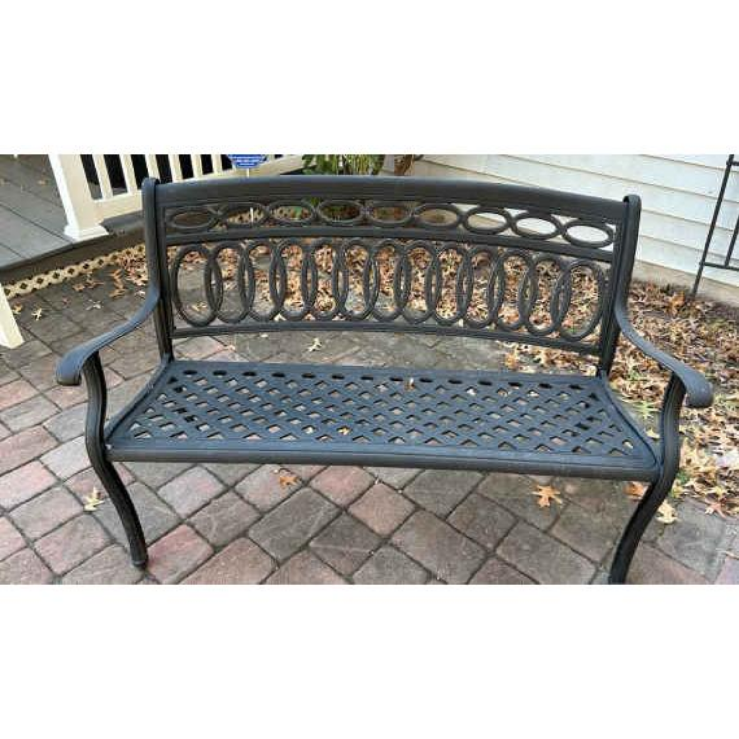 Free Delivery - 2 Cast Iron Outdoor Patio Benches Image #2 | Ivy Store