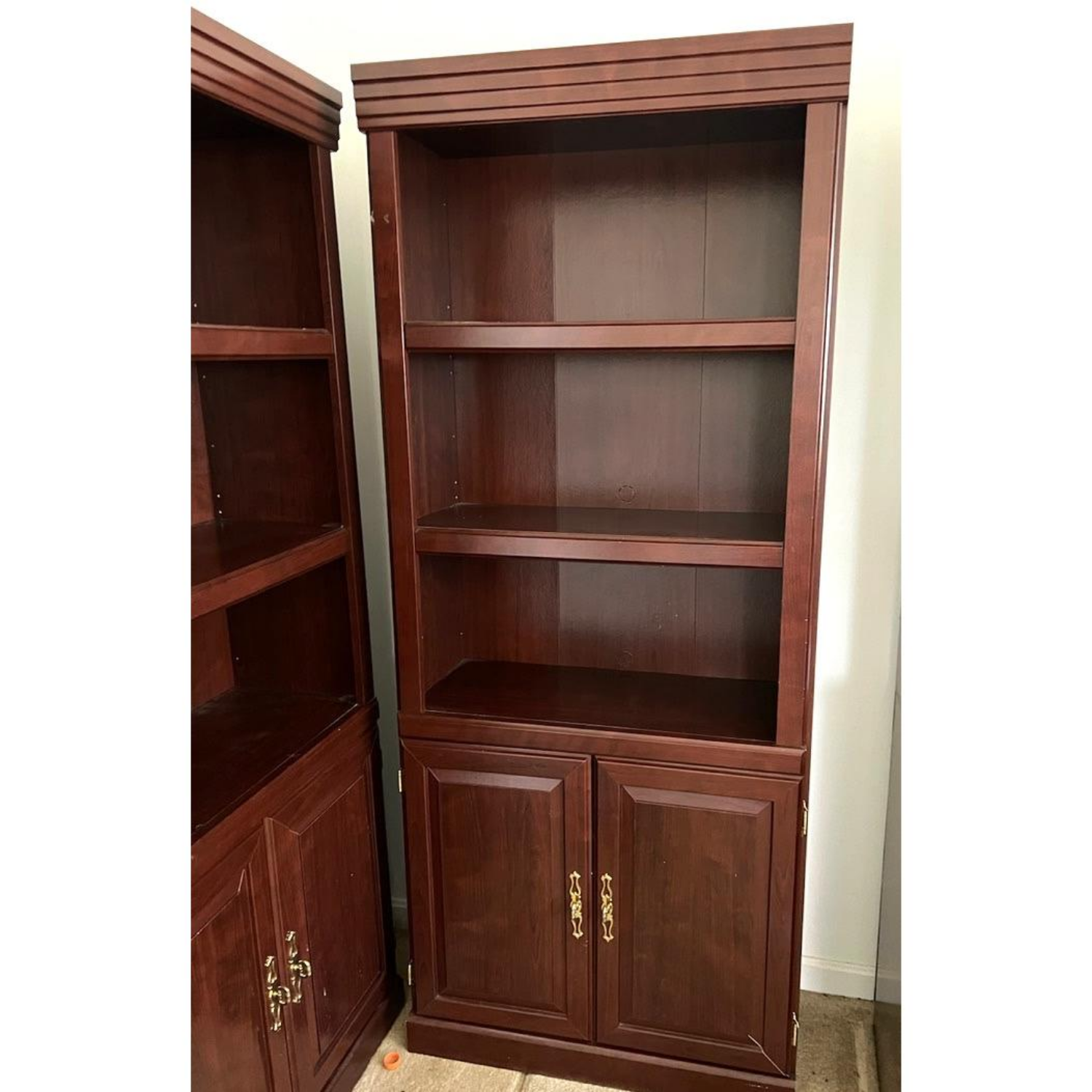 Free Delivery - 2 Tall Dark Finish Bookshelves / Cabinets Image #2 | Ivy Store