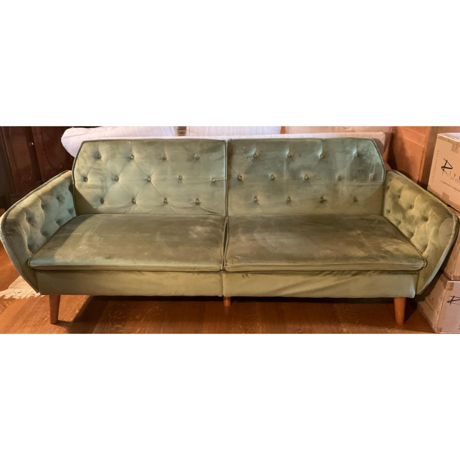 Free Delivery - Novogratz Tallulah Green Futon Sofa image | Ivy Store