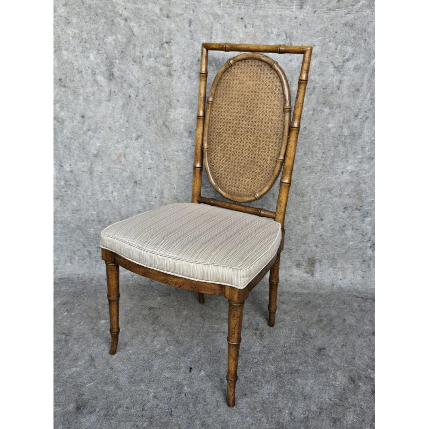 Free Delivery - 6 Vintage Faux Bamboo and Cane Wood Dining Chairs Image #2 | Ivy Store