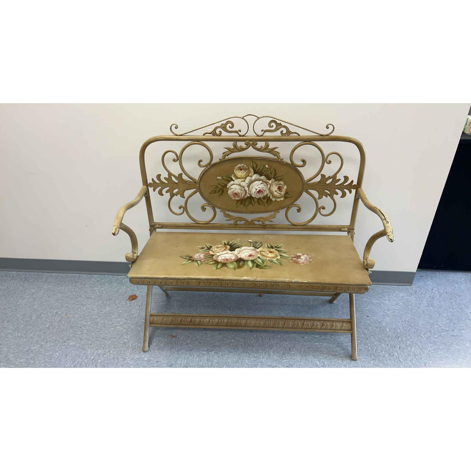 Free Delivery - Metal Decorative Bench Image #1 | Ivy Store