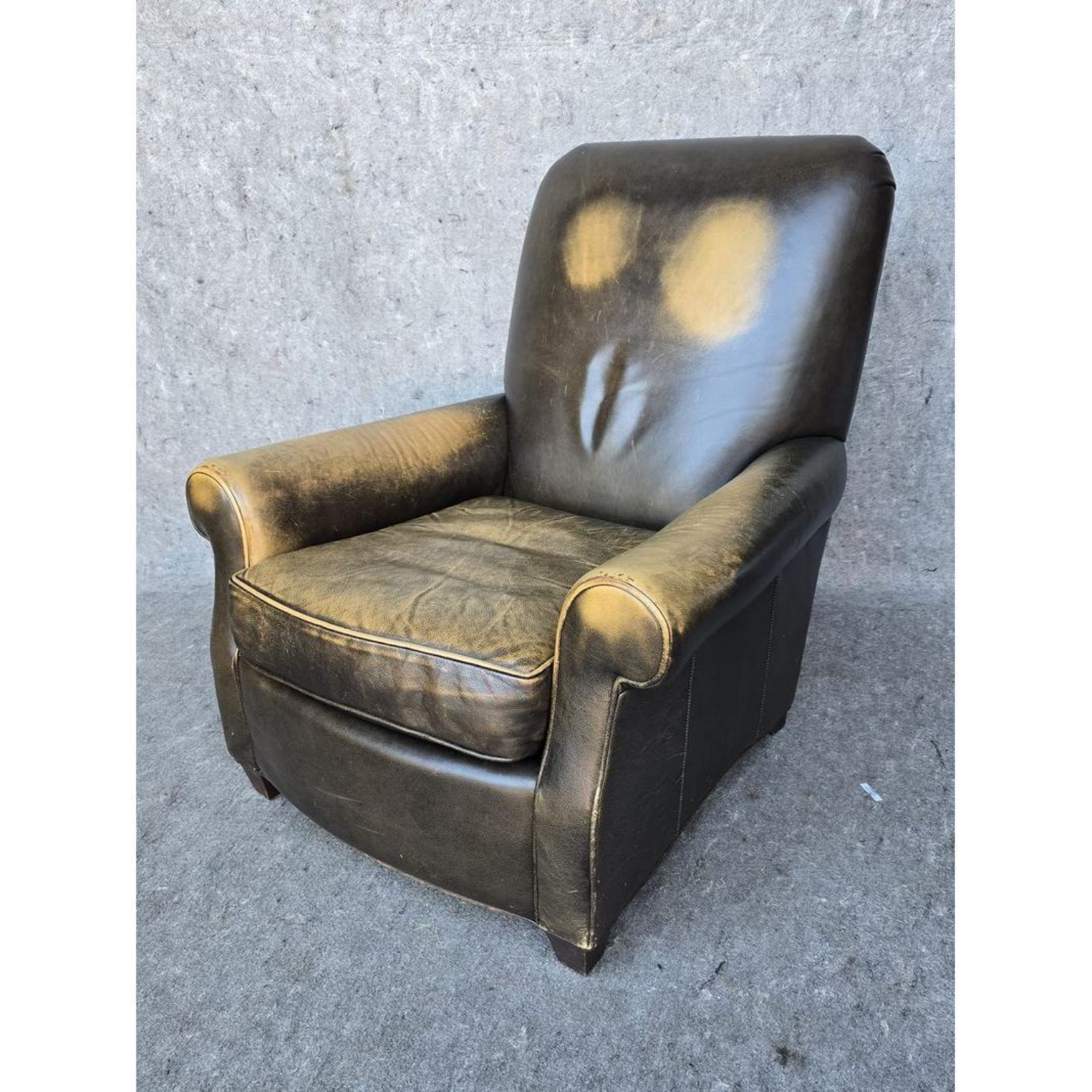 Free Delivery - CRATE and BARREL Leather Club Lounge Chair and Ottoman Image #2 | Ivy Store