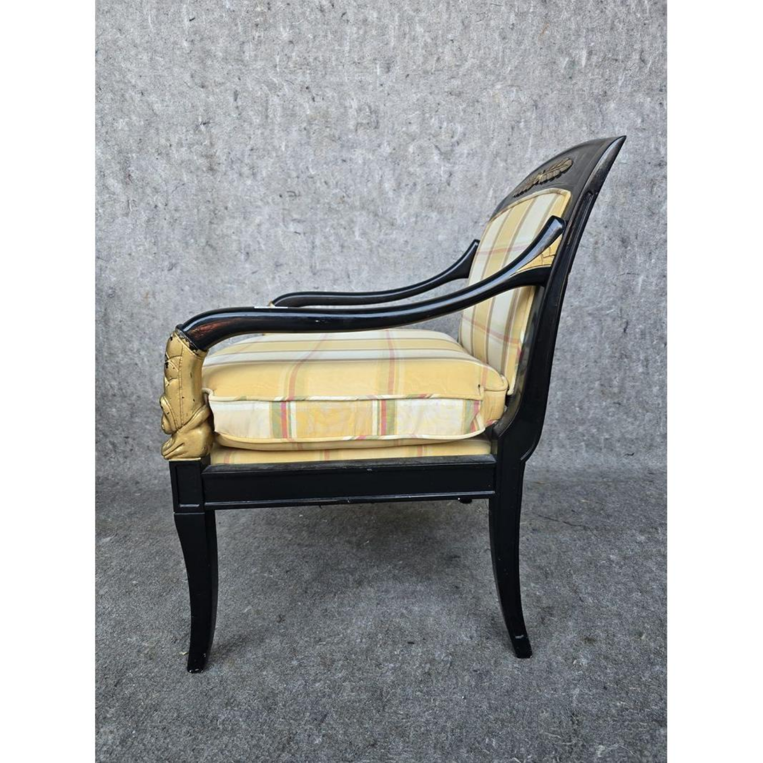 Free Delivery - Fabulous Vintage French Empire Style Painted Wood Lounge Chairs Image #2 | Ivy Store
