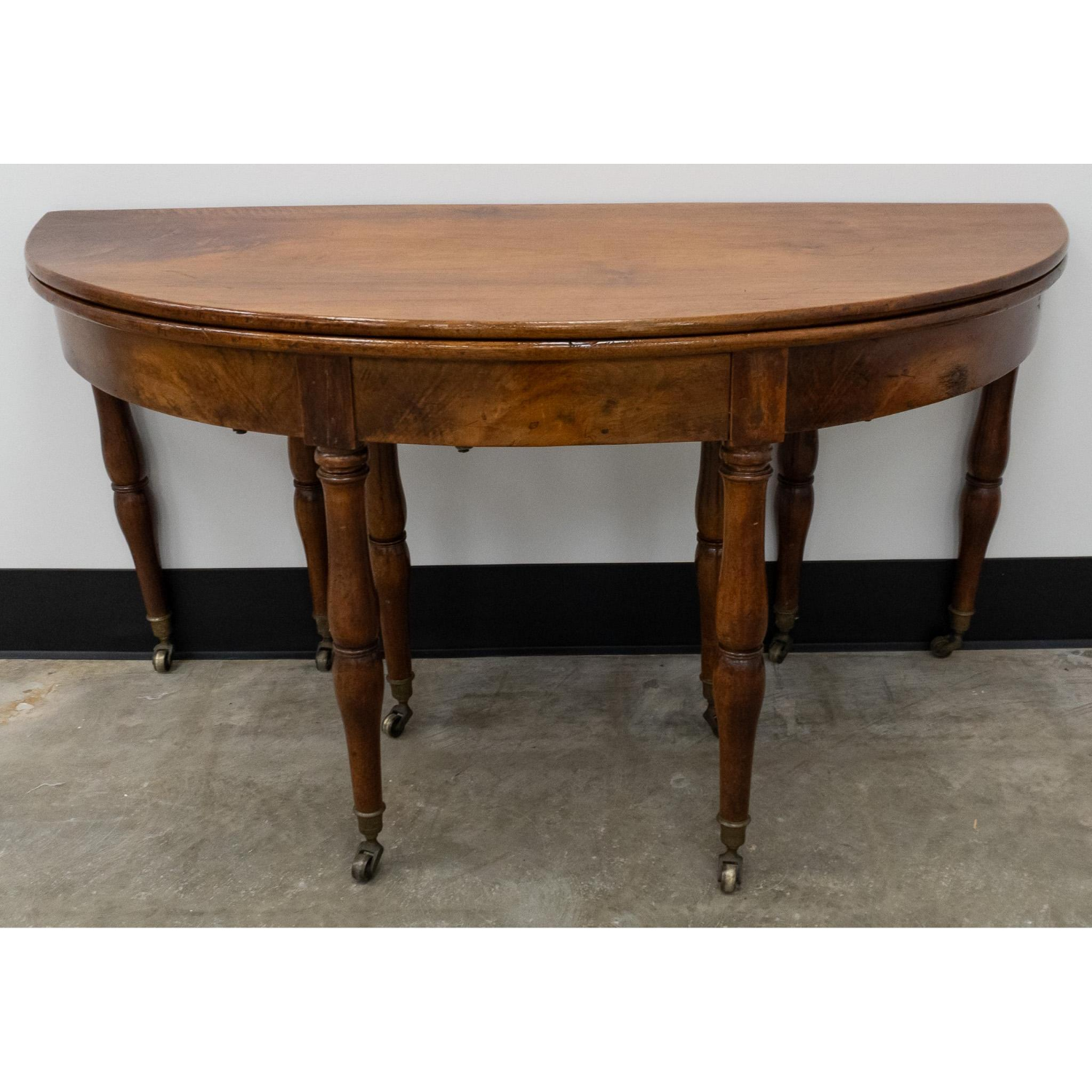 Free Delivery - French Provincial Style Mixed Fruitwood Hinged Top Demilune Games Table Image #1 | Ivy Store