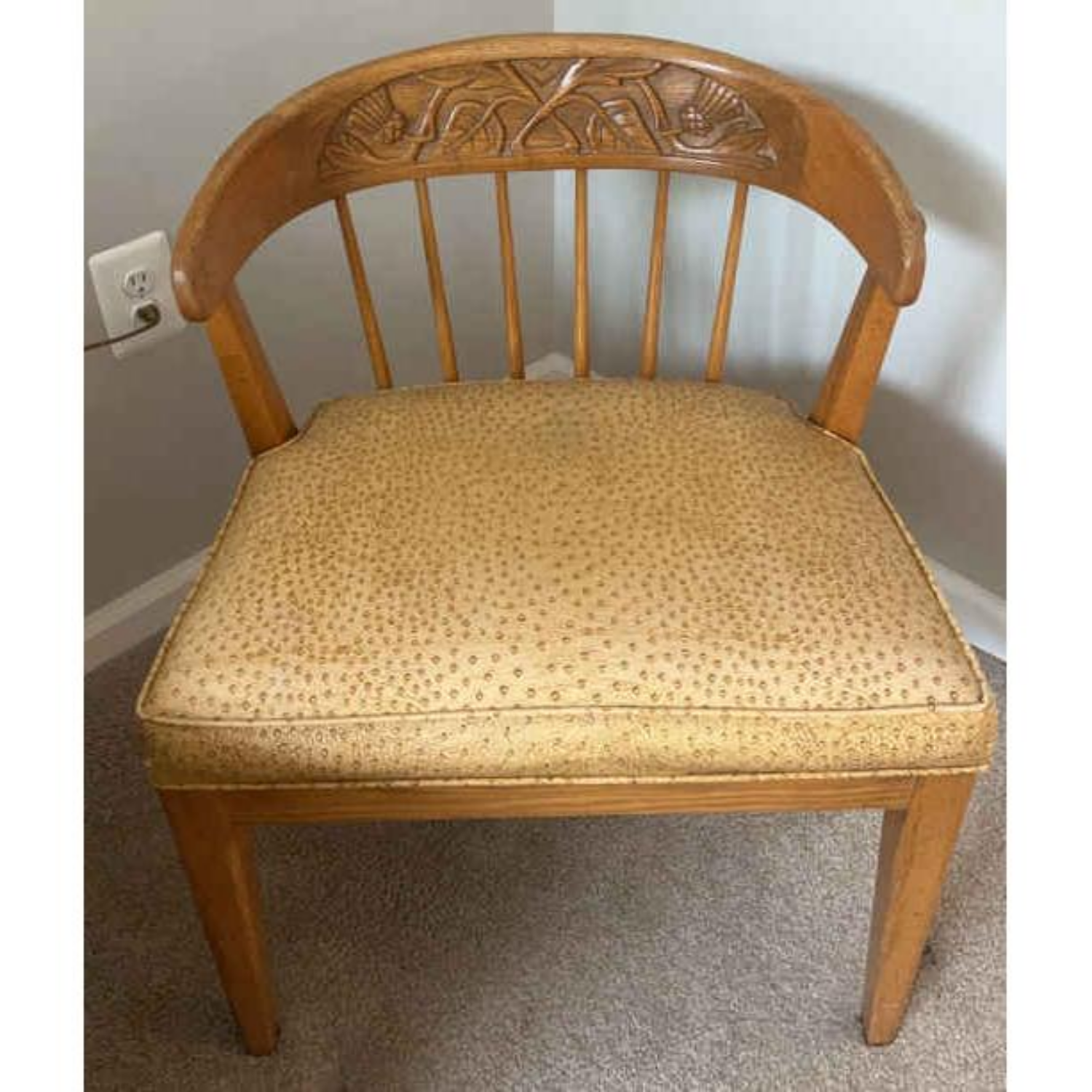 Free Delivery - Carved-Back Wooden Chair Image #1 | Ivy Store
