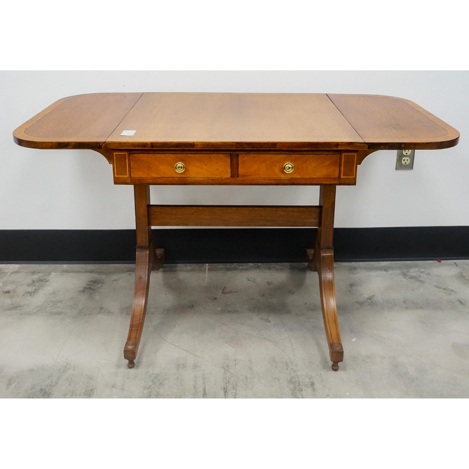 Free Delivery - Sahon Furniture of New York, Regency Style Inlaid Mahogany Drop Leaf Desk Image #1 | Ivy Store