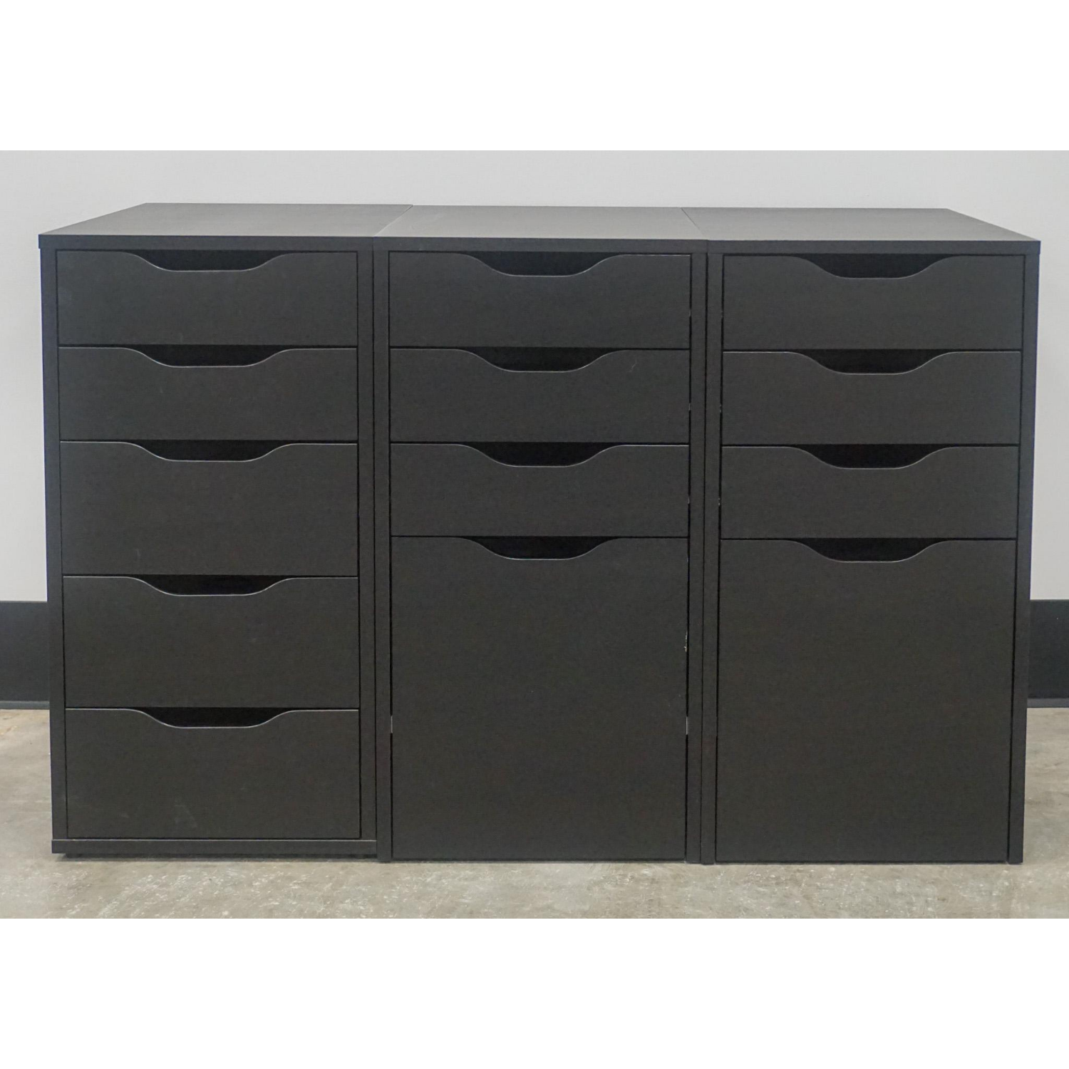 Free Delivery - Set of Three Modern Ebonized Wood Narrow Side Tables Image #1 | Ivy Store