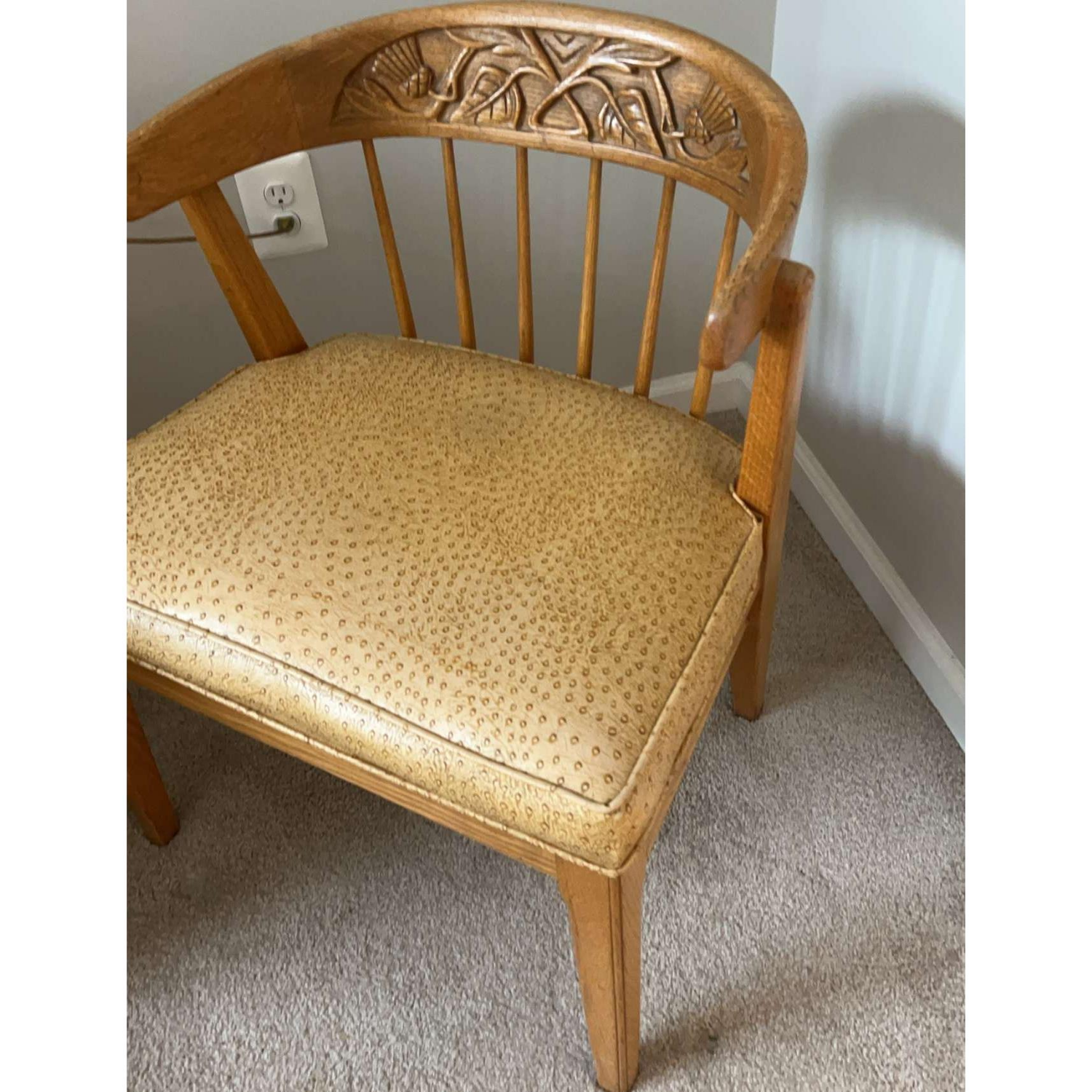 Free Delivery - Carved-Back Wooden Chair Image #2 | Ivy Store