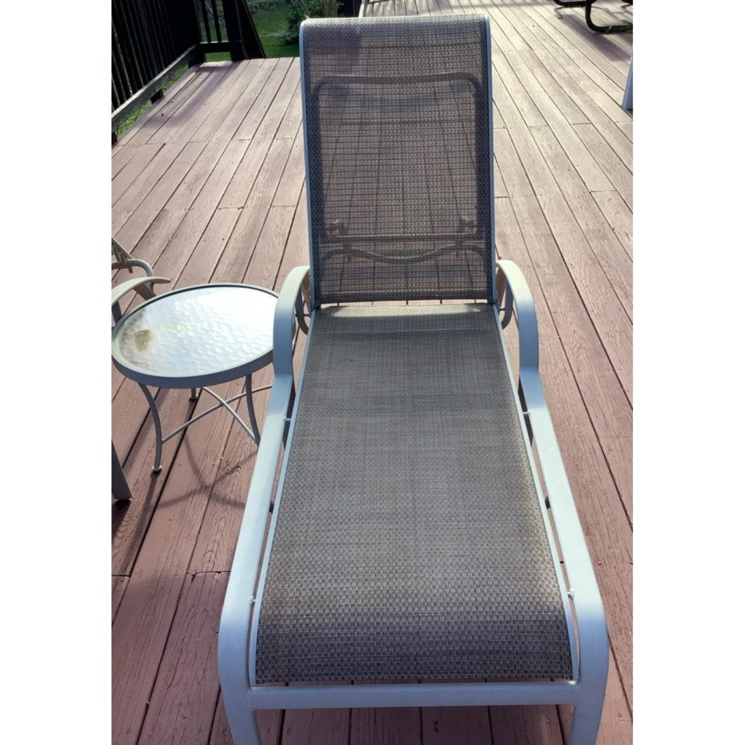 Free Delivery - 2 Tan Tropitone Recliners And Small Glass Table Image #2 | Ivy Store