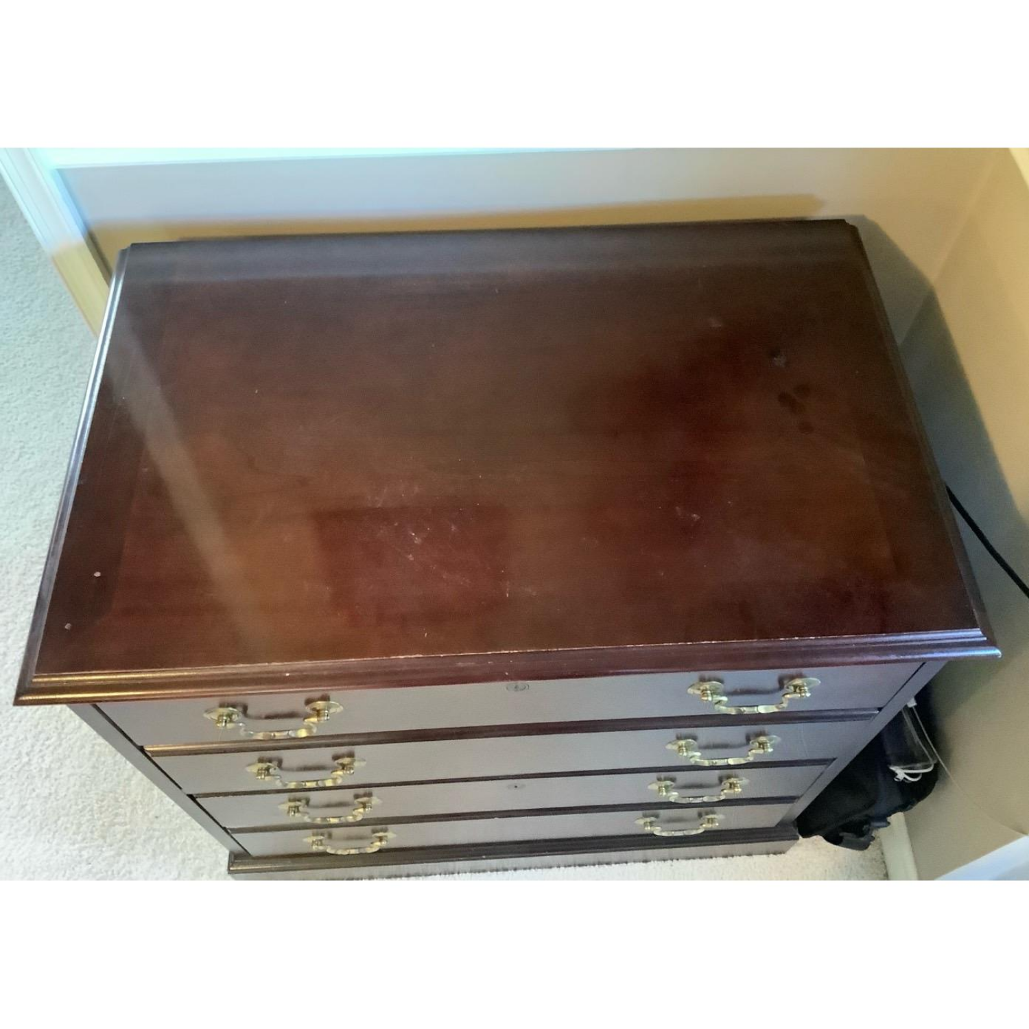 Free Delivery - Sturdy Wood Filing Cabinet With Brass Accents Image #2 | Ivy Store