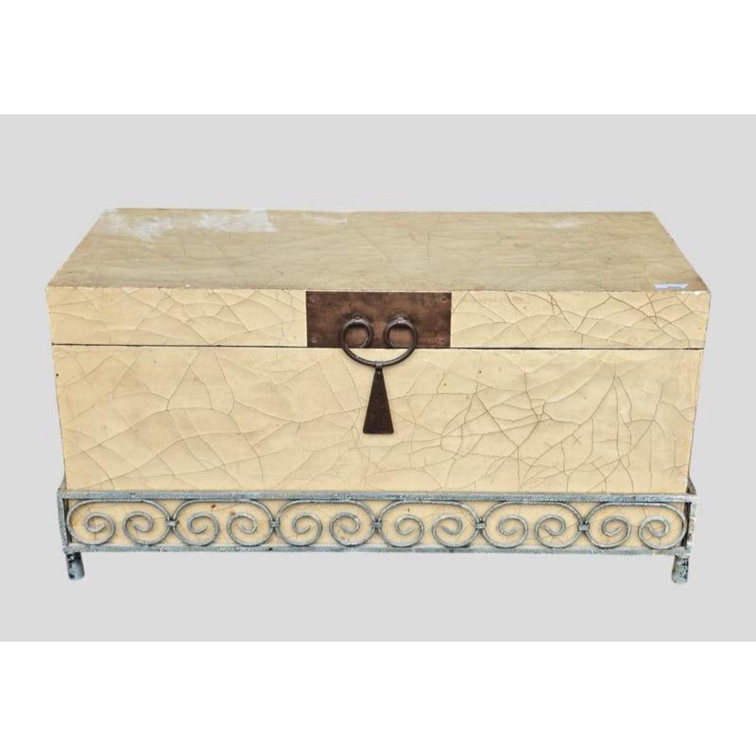 Free Delivery - Asian Style Crackle Paint Finish Trunk on Fancy Metalwork Stand  Image #1 | Ivy Store