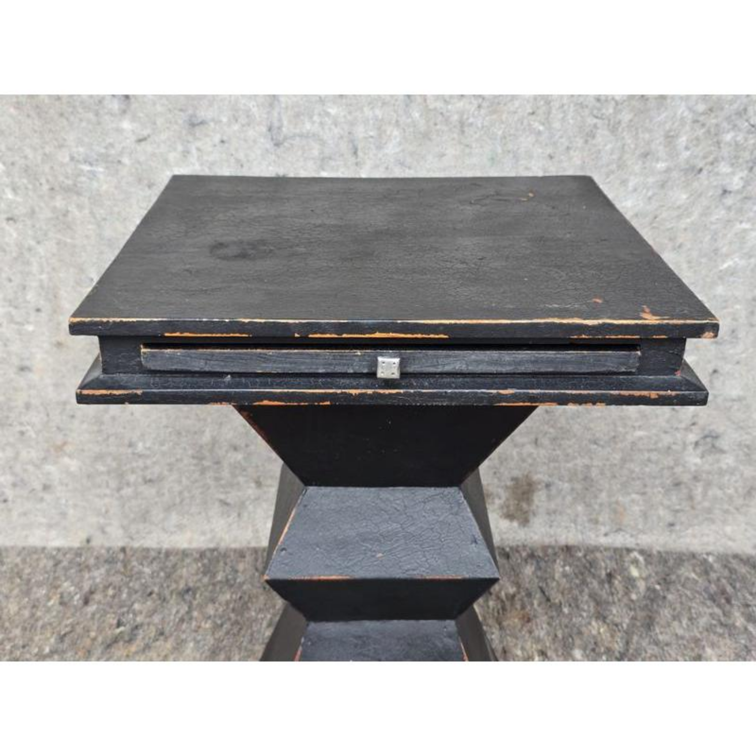 Free Delivery - Vintage Abstract Modern Wood Painted Side Table with 1 Drawer Image #2 | Ivy Store