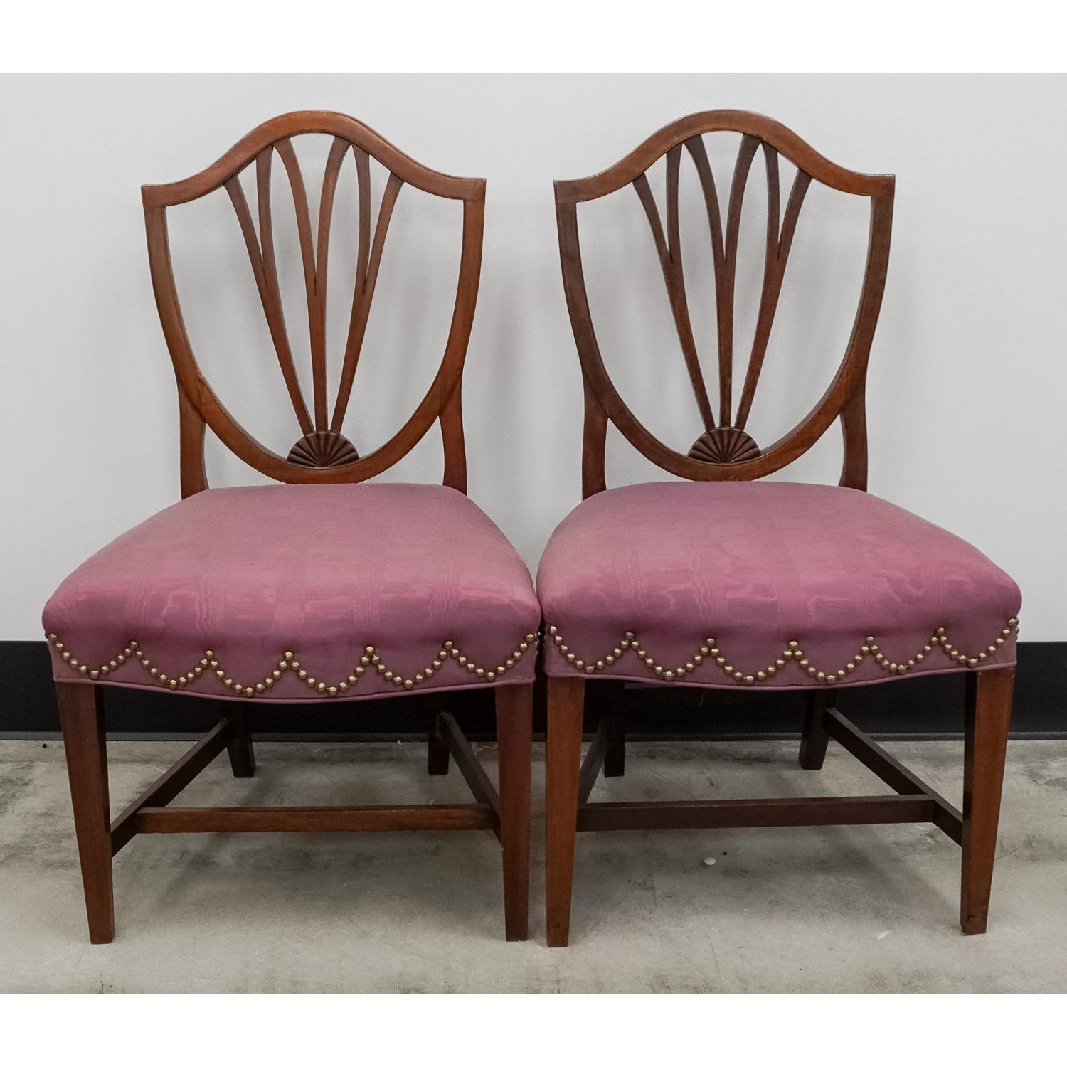 Free Delivery - Pair of Georgian Style Mahogany Shield Back Dining Chairs image | Ivy Store