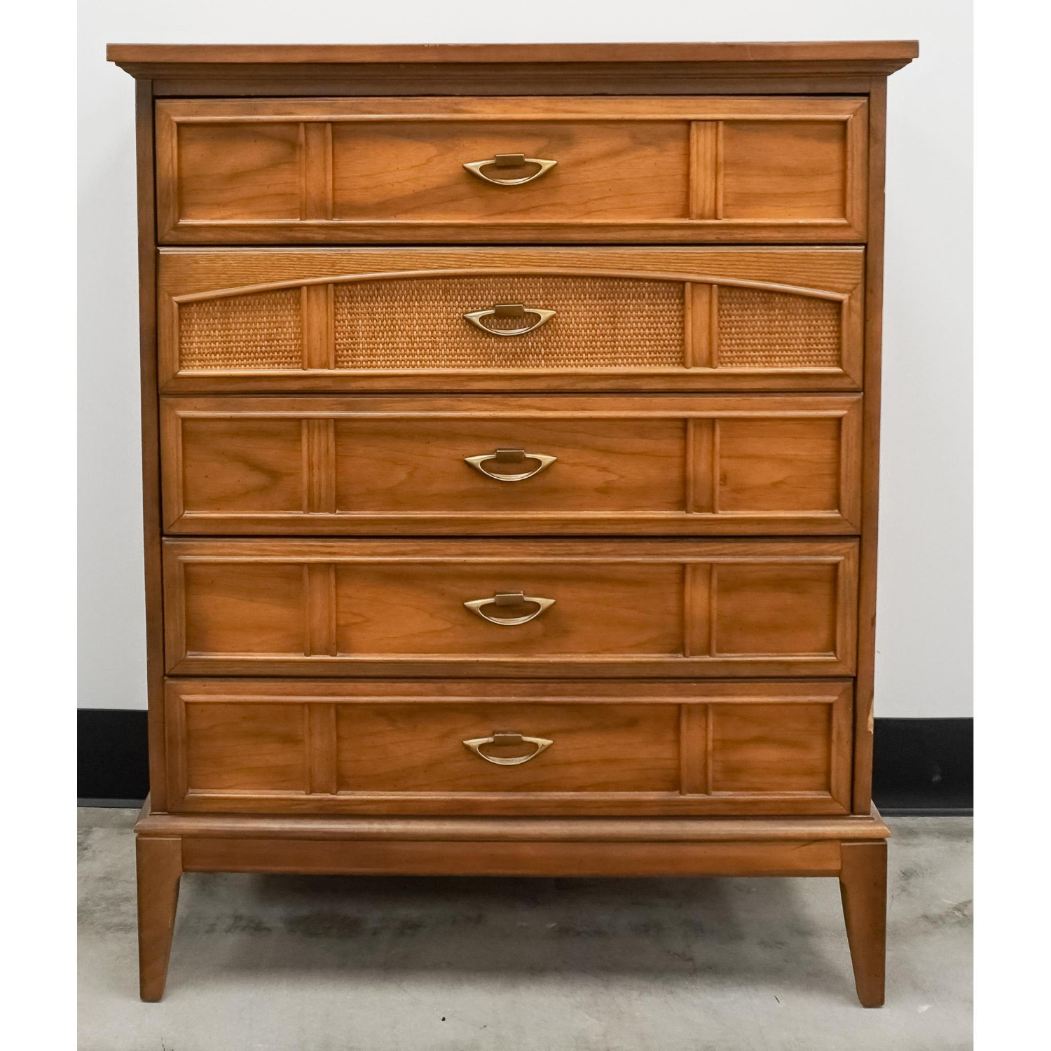 Free Delivery - Dixie Bedroom Set - Oak Triple Long Dresser, Tall Dresser,  Nightstands, Headboard image | Ivy Store