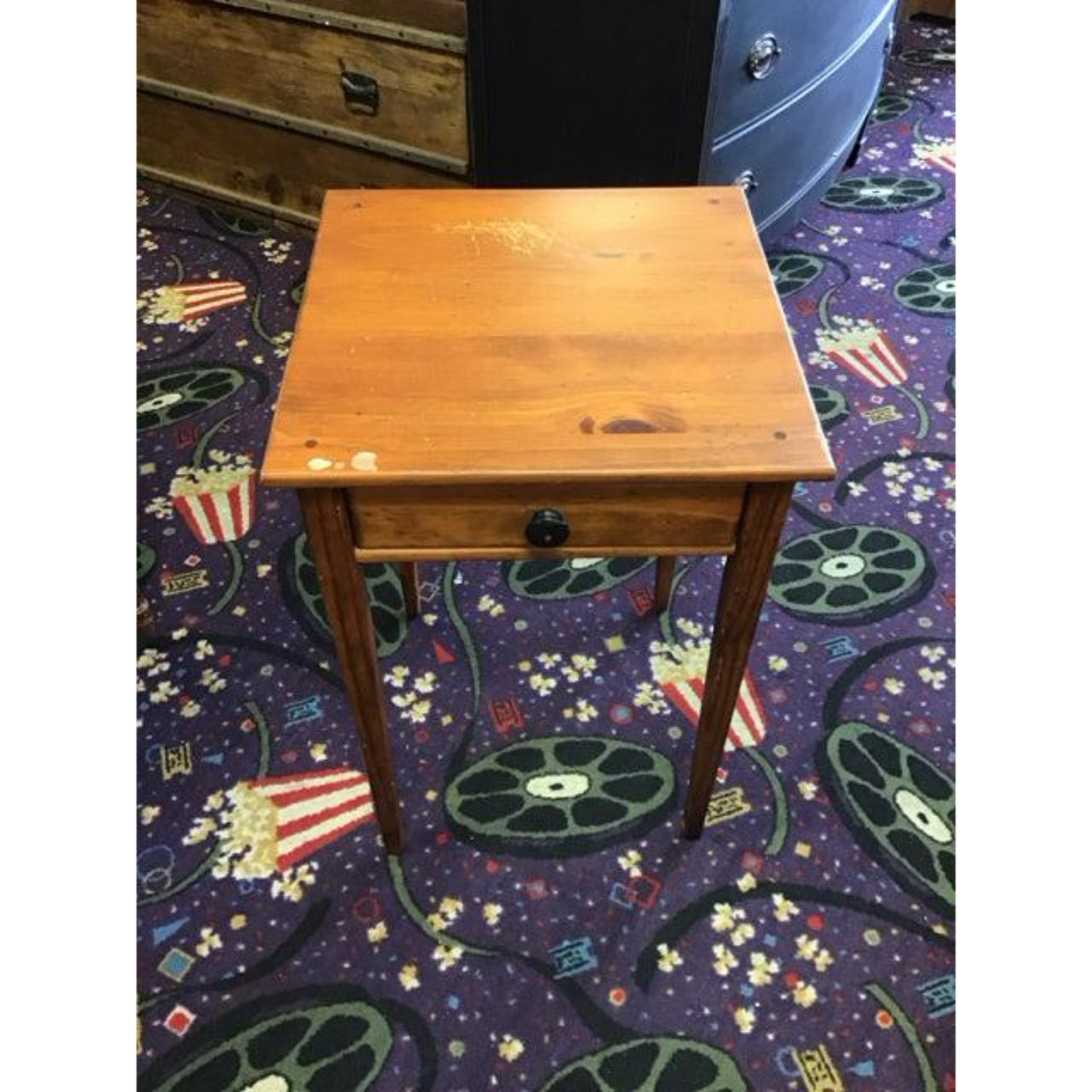 Free Delivery - Charming Vintage Wooden Nightstand with Drawer Image #1 | Ivy Store