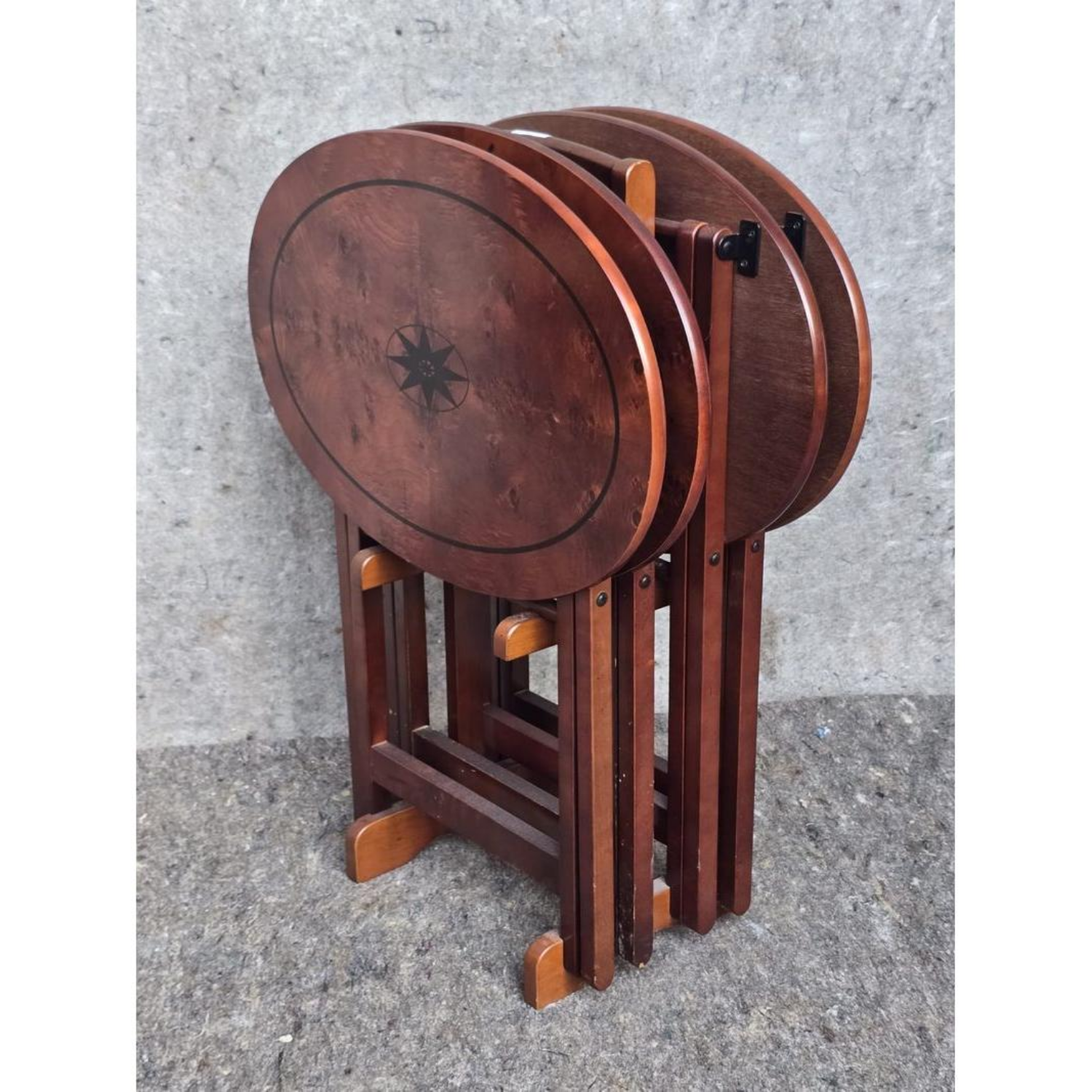 Free Delivery - Bombay Company Stacking Tray Tables with Elegant Stand Image #2 | Ivy Store