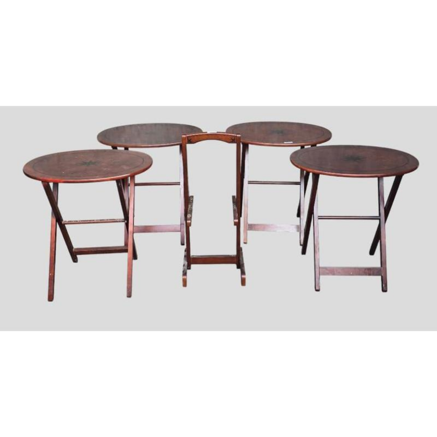 Free Delivery - Bombay Company Stacking Tray Tables with Elegant Stand Image #1 | Ivy Store